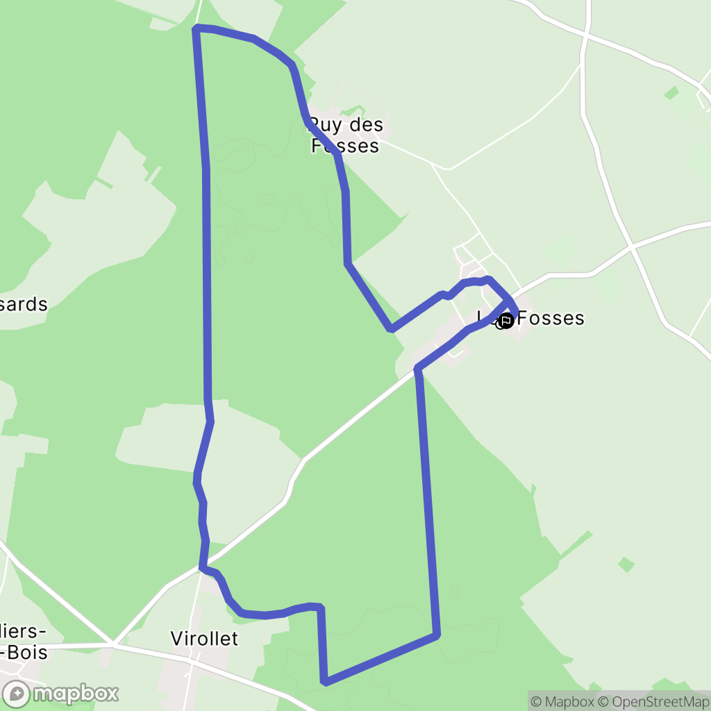 Les Fosses : carte du parcours de randonnée - France