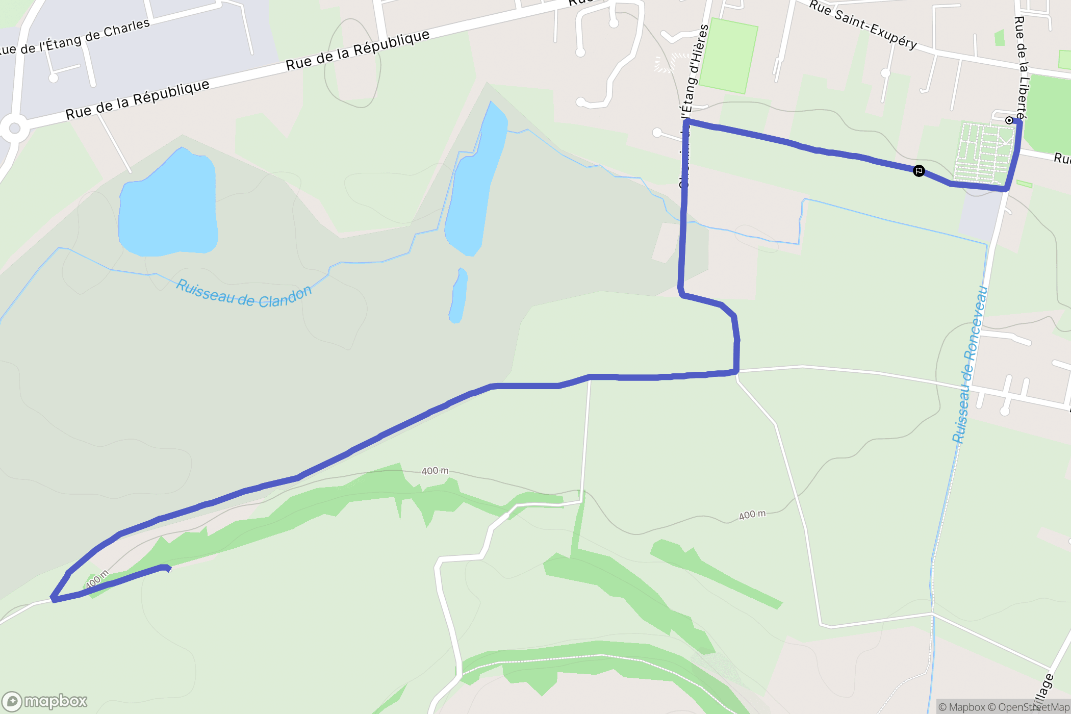 Les Abrets en Dauphiné : carte du parcours de randonnée - France