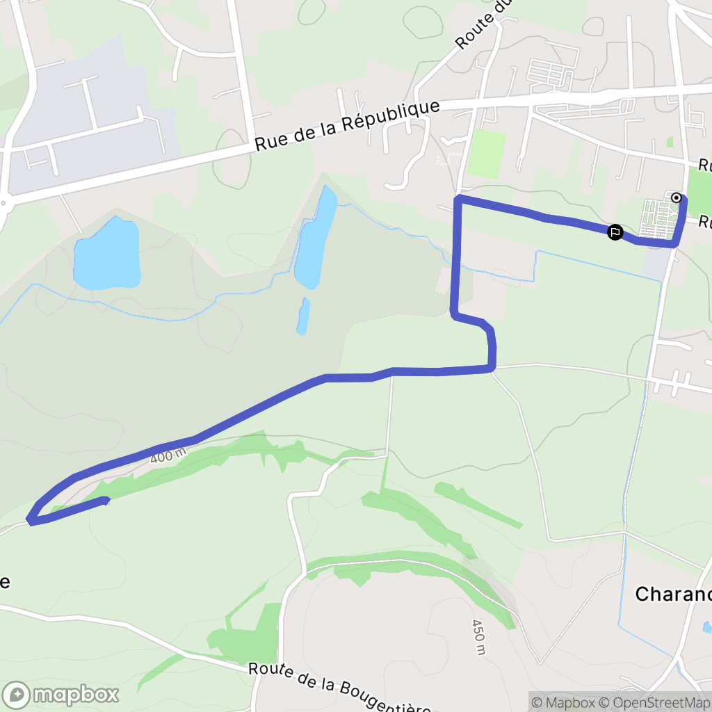 Les Abrets en Dauphiné : carte du parcours de randonnée - France