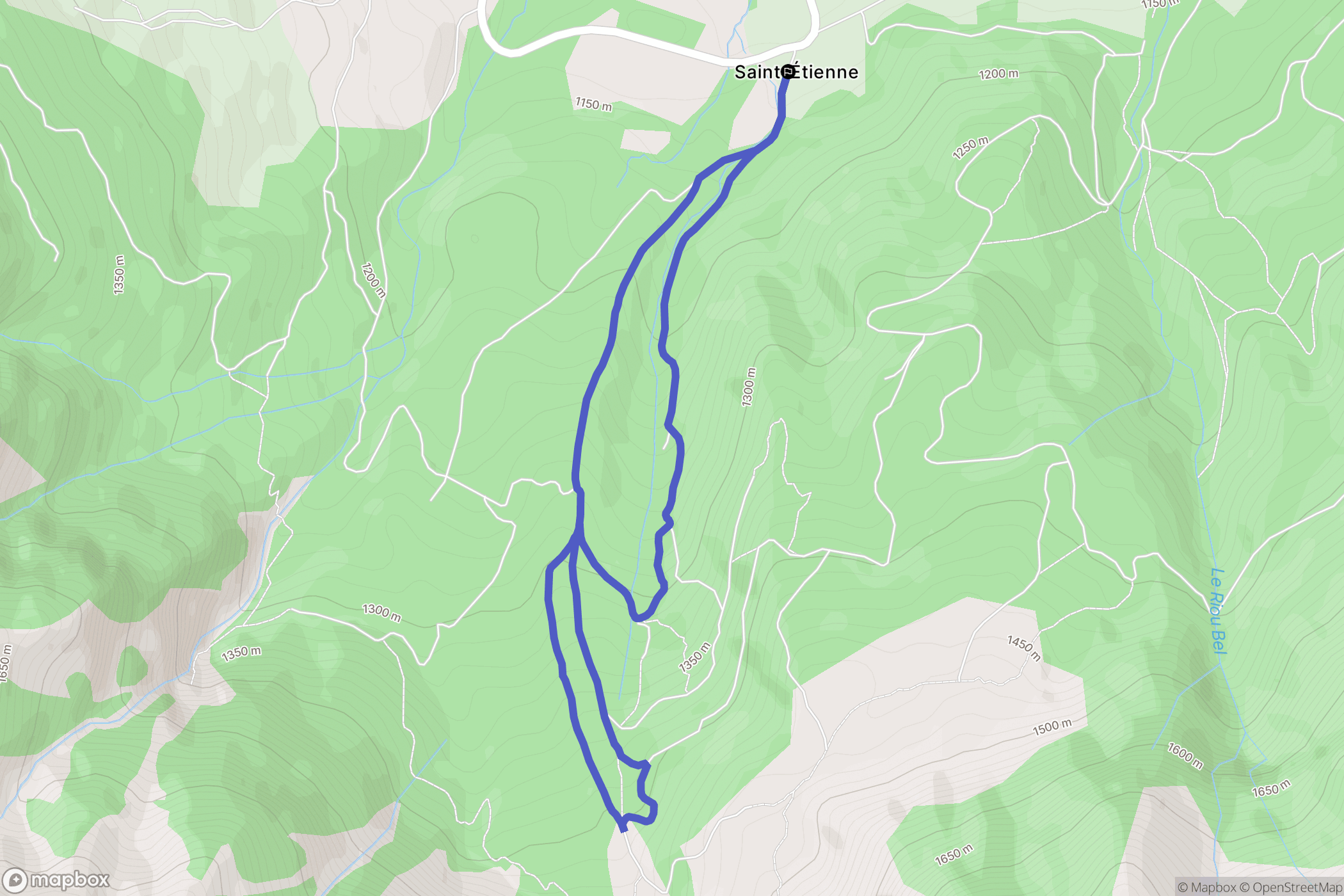 Poligny : carte du parcours de randonnée - France