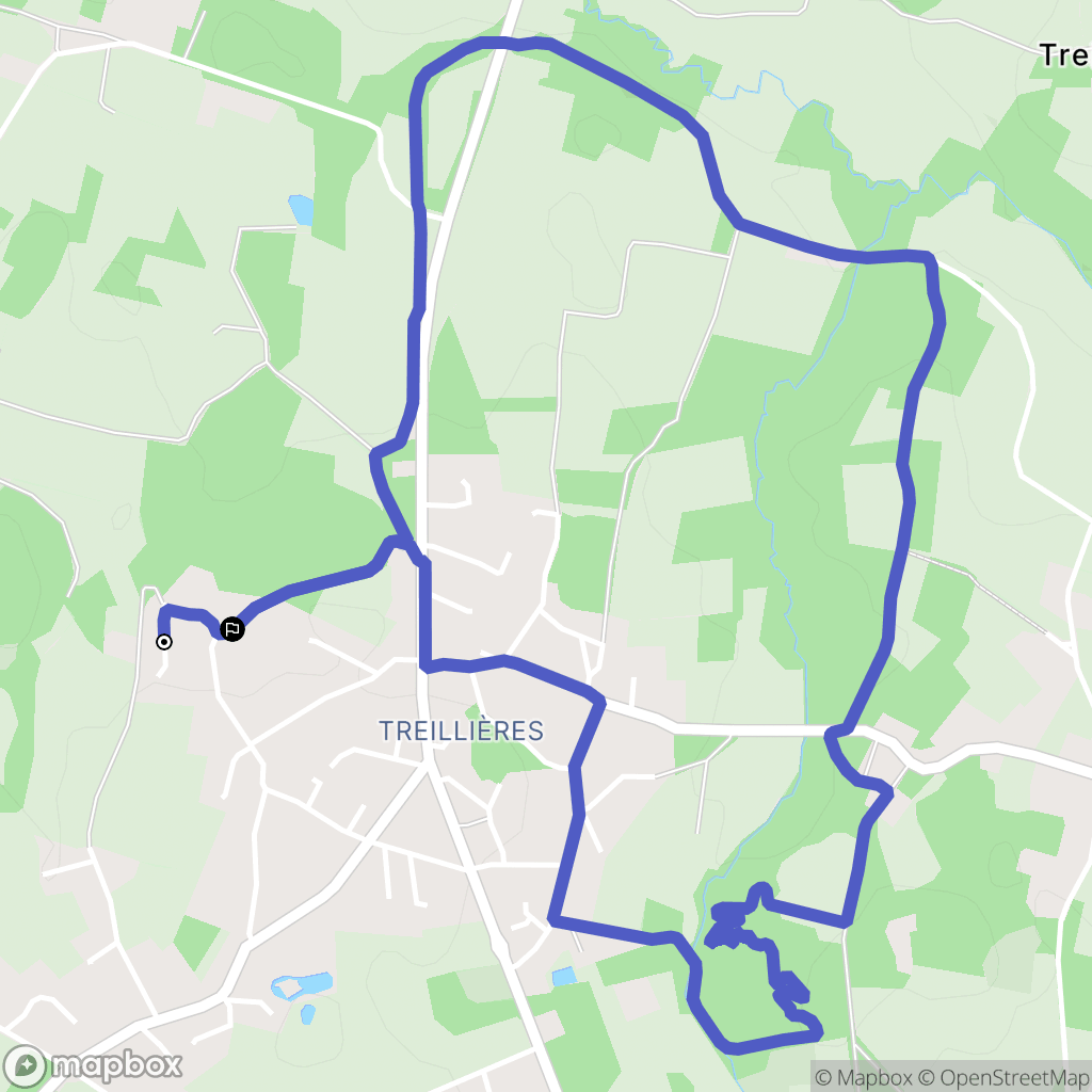 Treillières : carte du parcours de randonnée - France