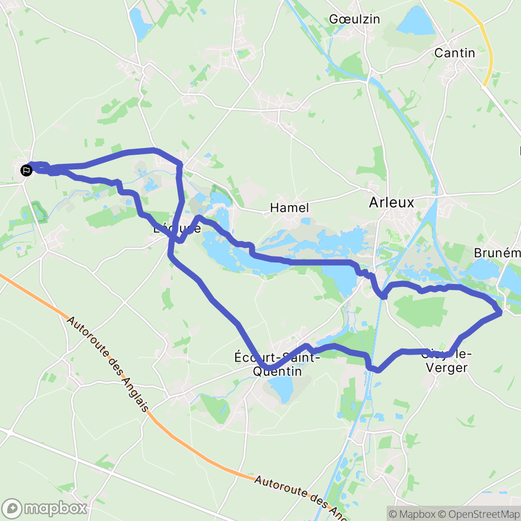 Sailly-en-Ostrevent : carte du parcours de randonnée - France