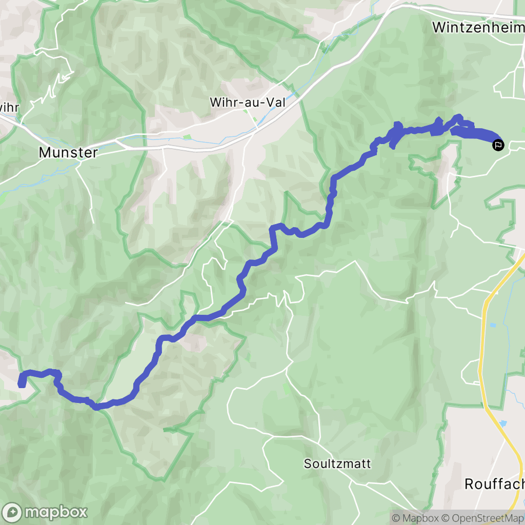 Eguisheim : carte du parcours de randonnée - France