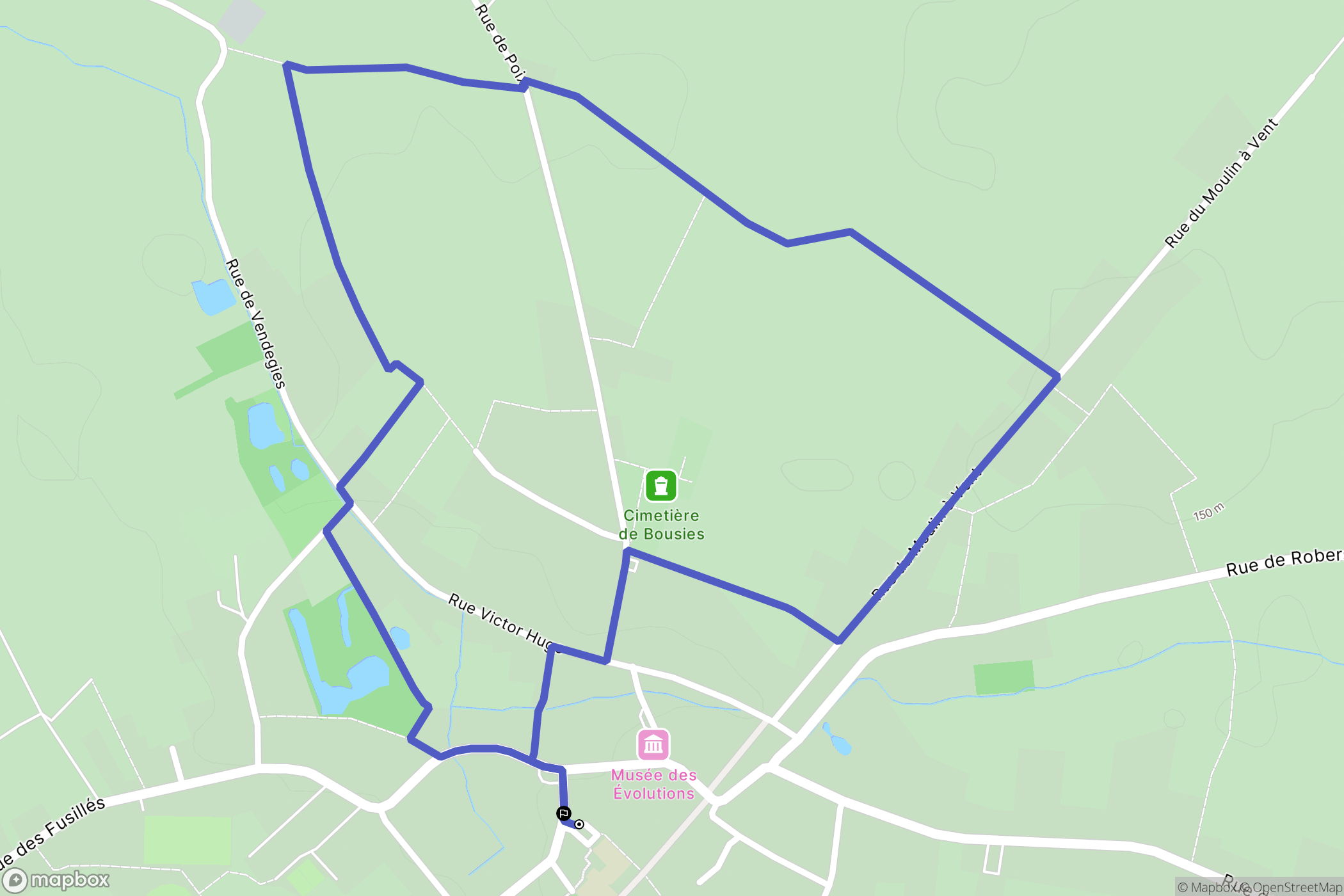 Bousies : carte du parcours de randonnée - France