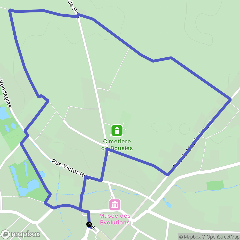 Bousies : carte du parcours de randonnée - France