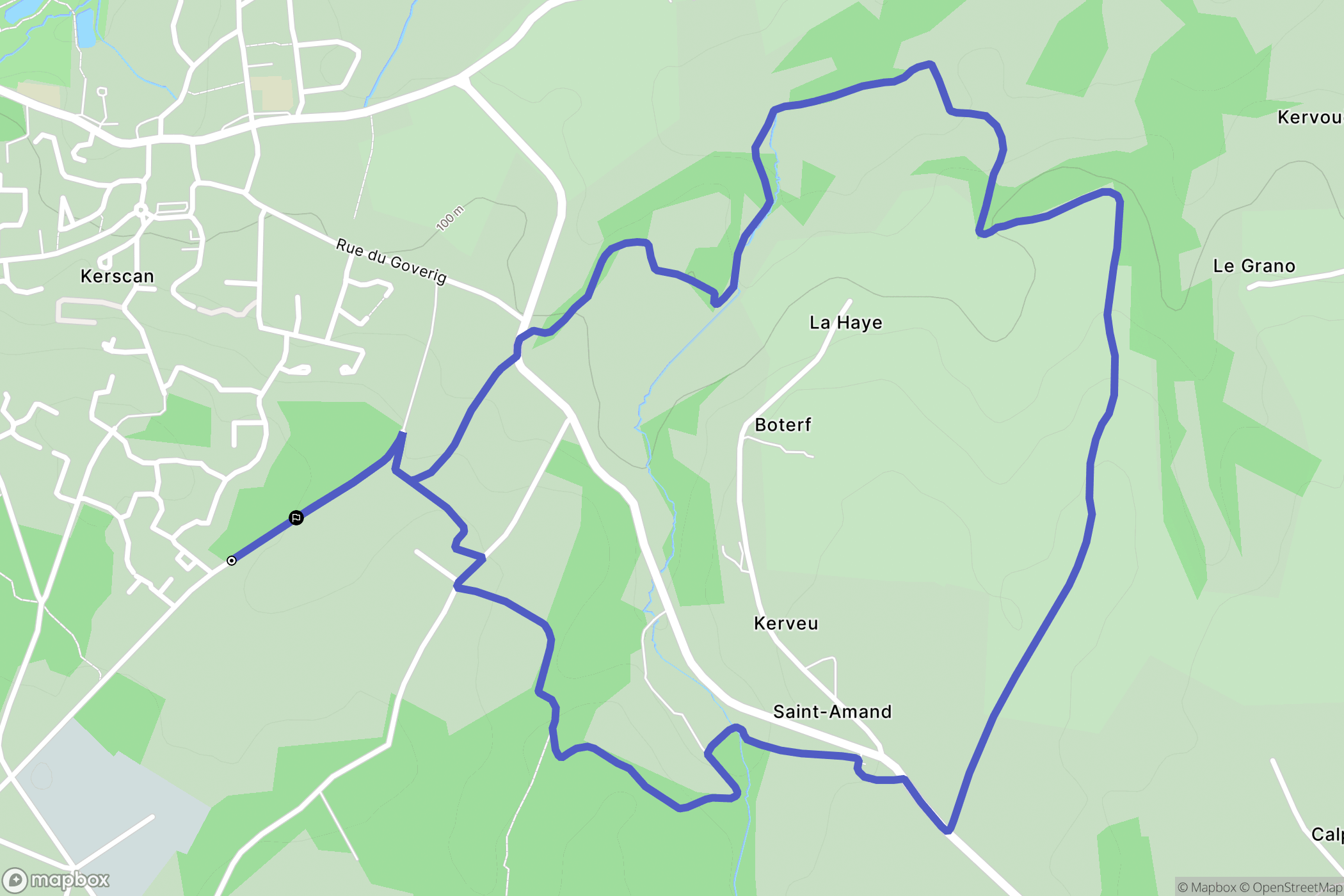 Monterblanc : carte du parcours de randonnée - France