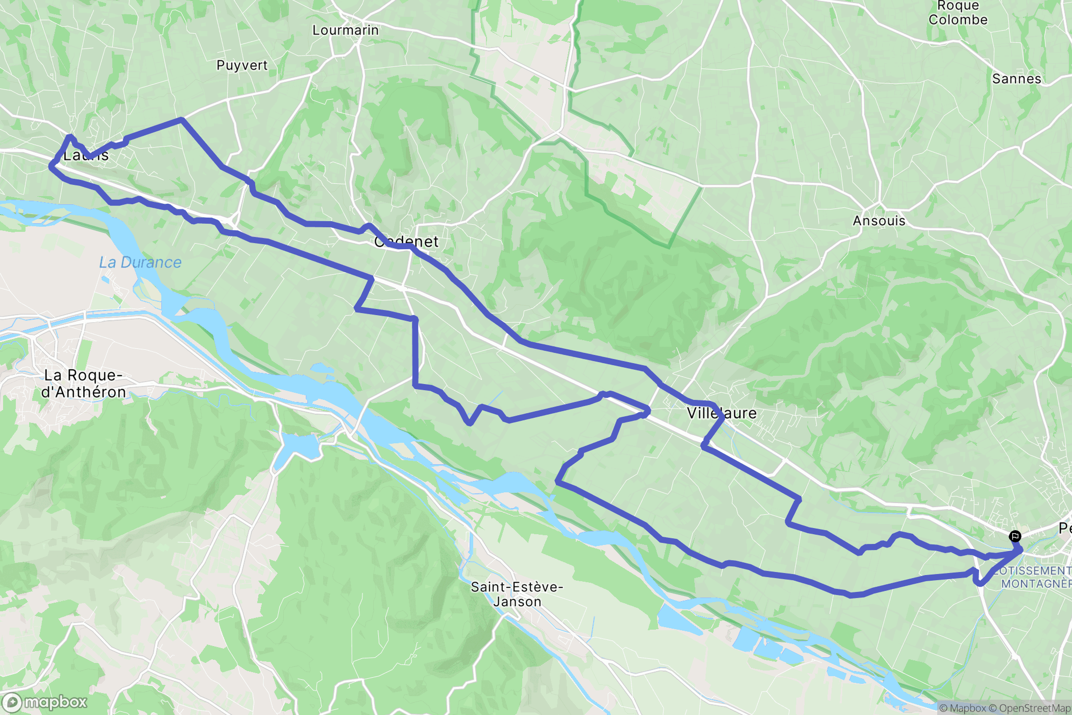 Pertuis : carte du parcours de randonnée - France