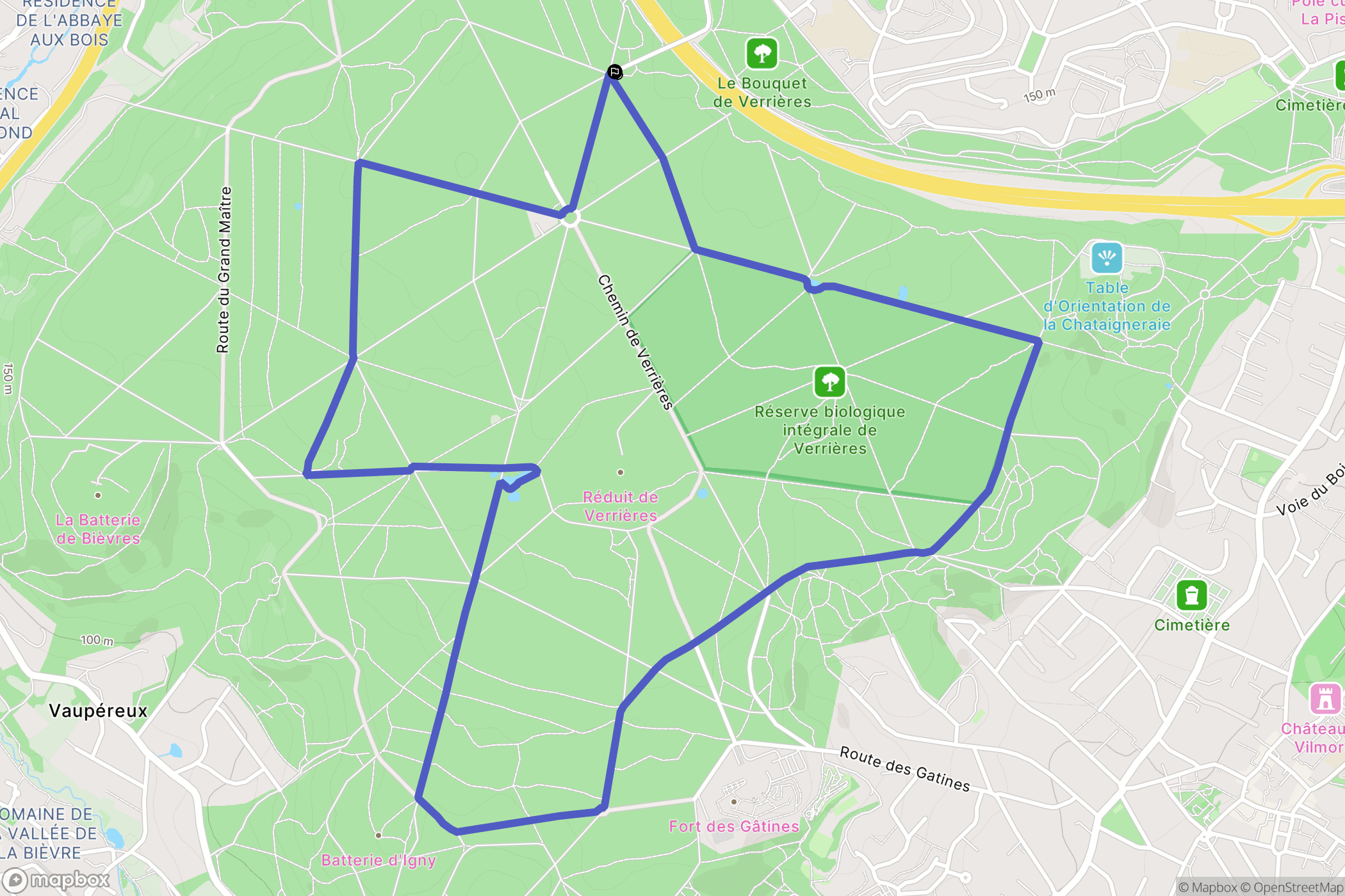 Châtenay-Malabry : carte du parcours de randonnée - France
