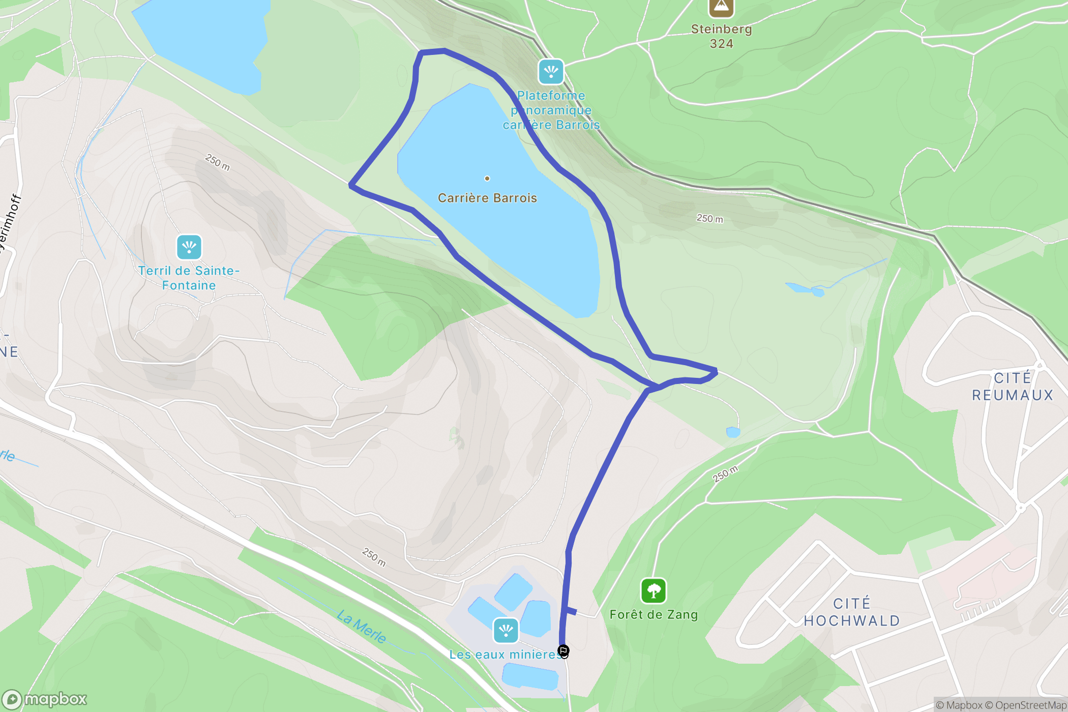 Freyming-Merlebach : carte du parcours de randonnée - France