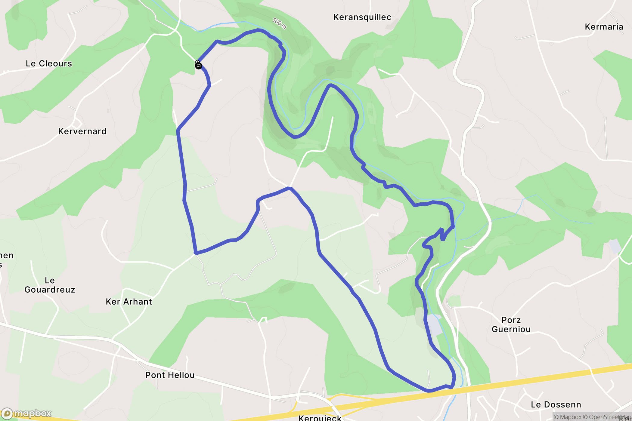 Plounévez-Moëdec : carte du parcours de randonnée - France
