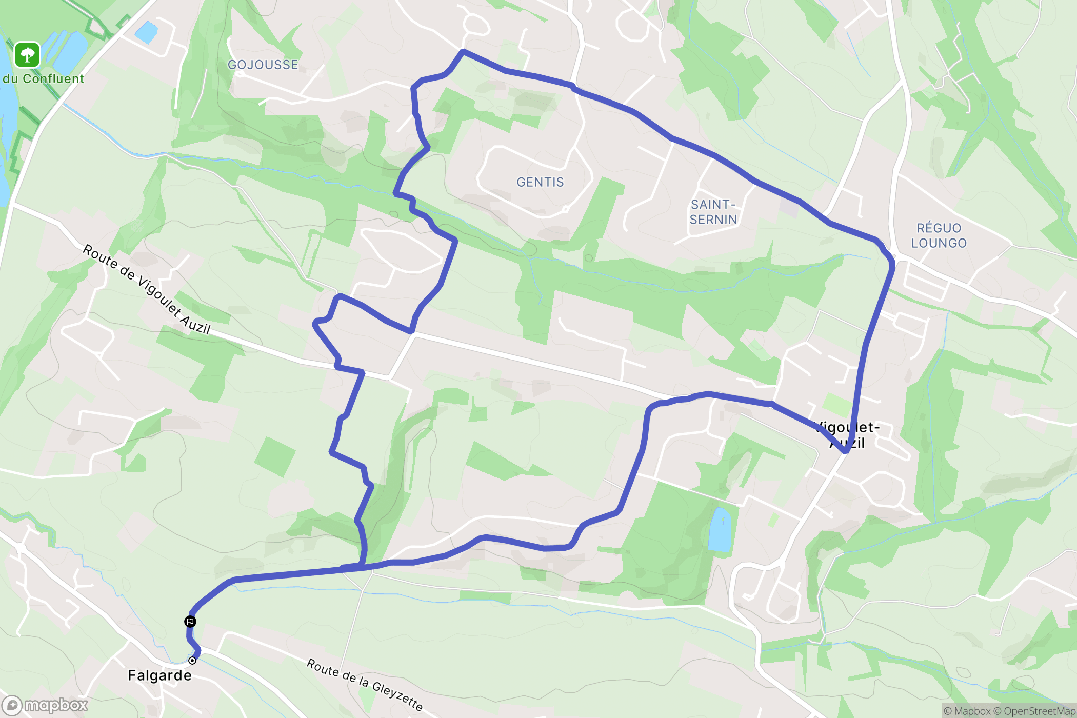 Lacroix-Falgarde : carte du parcours de randonnée - France
