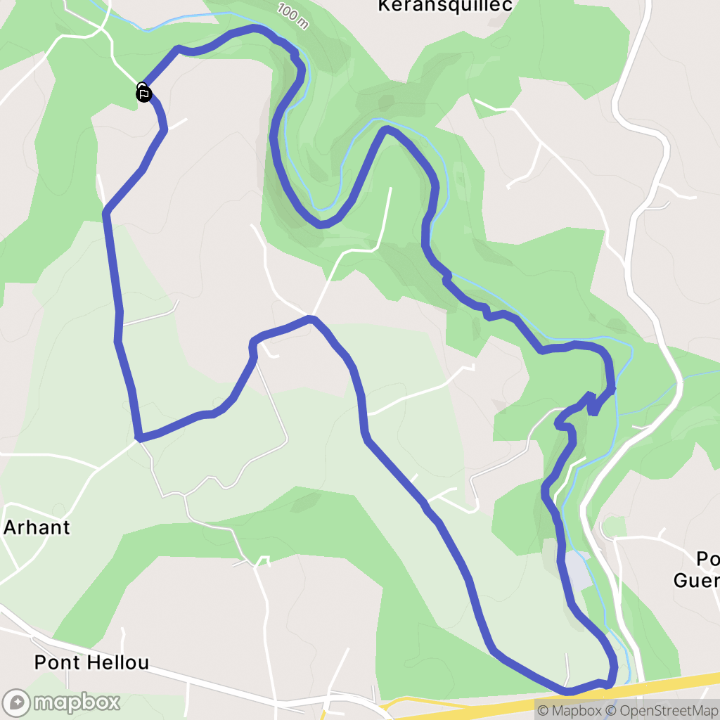 Plounévez-Moëdec : carte du parcours de randonnée - France