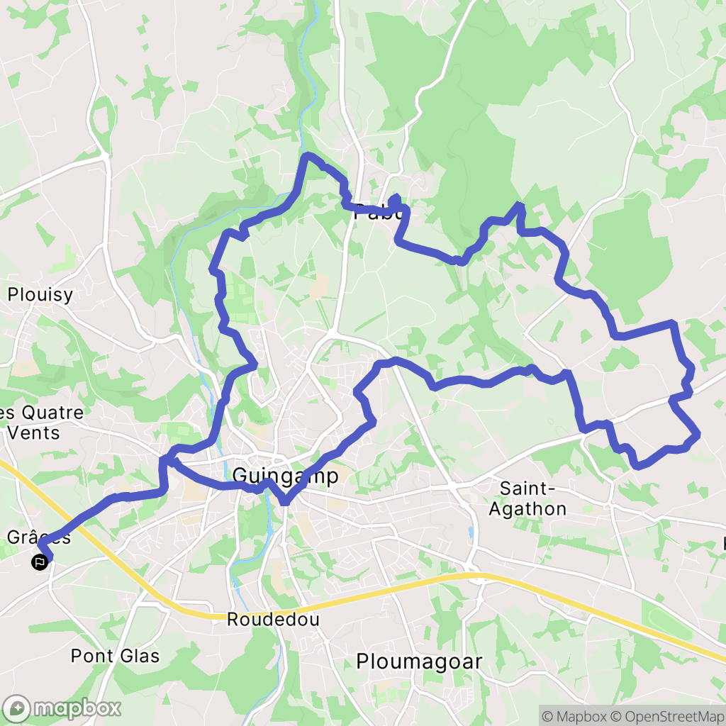 Grâces : carte du parcours de randonnée - France