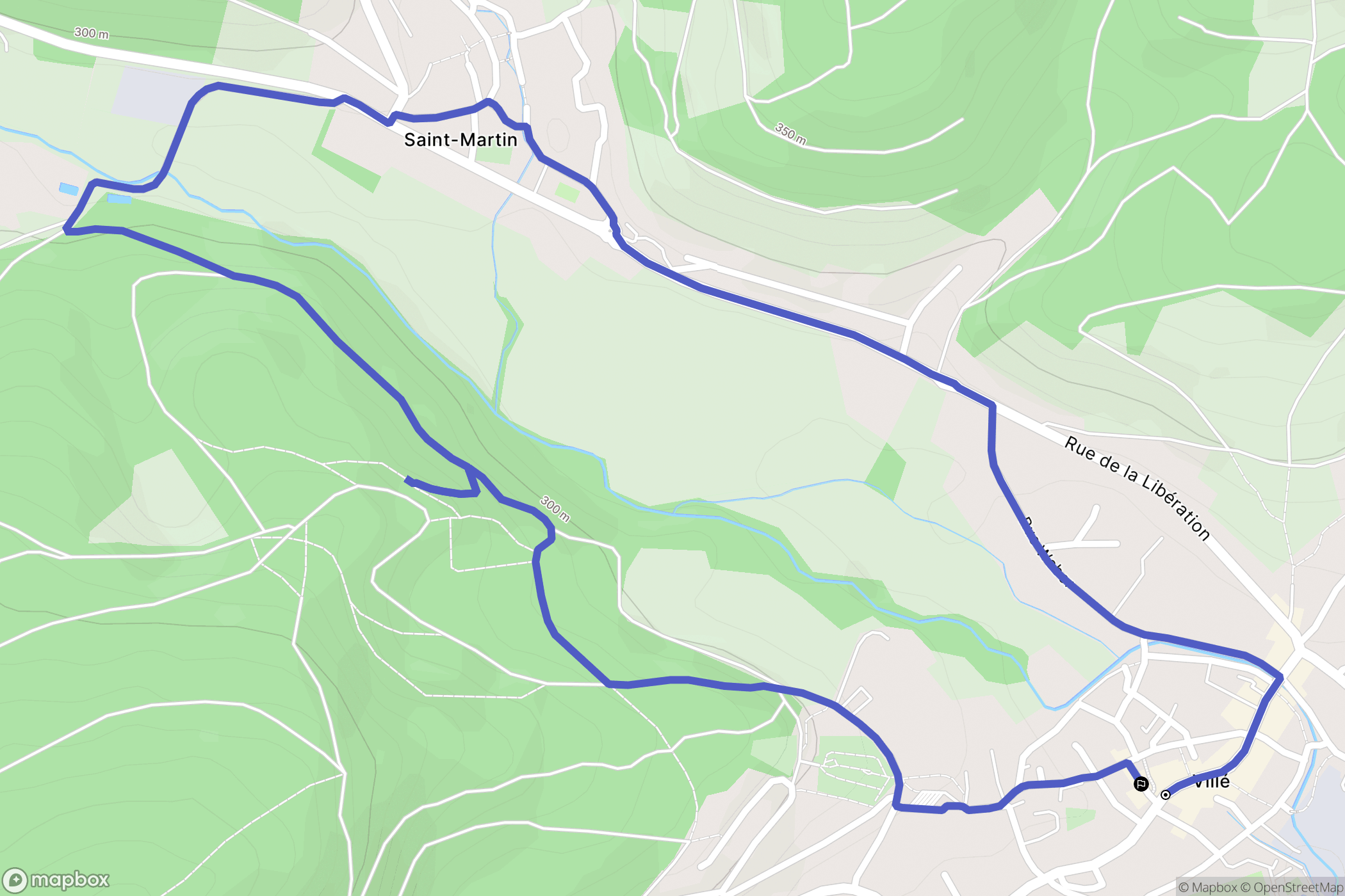 Villé : carte du parcours de randonnée - France