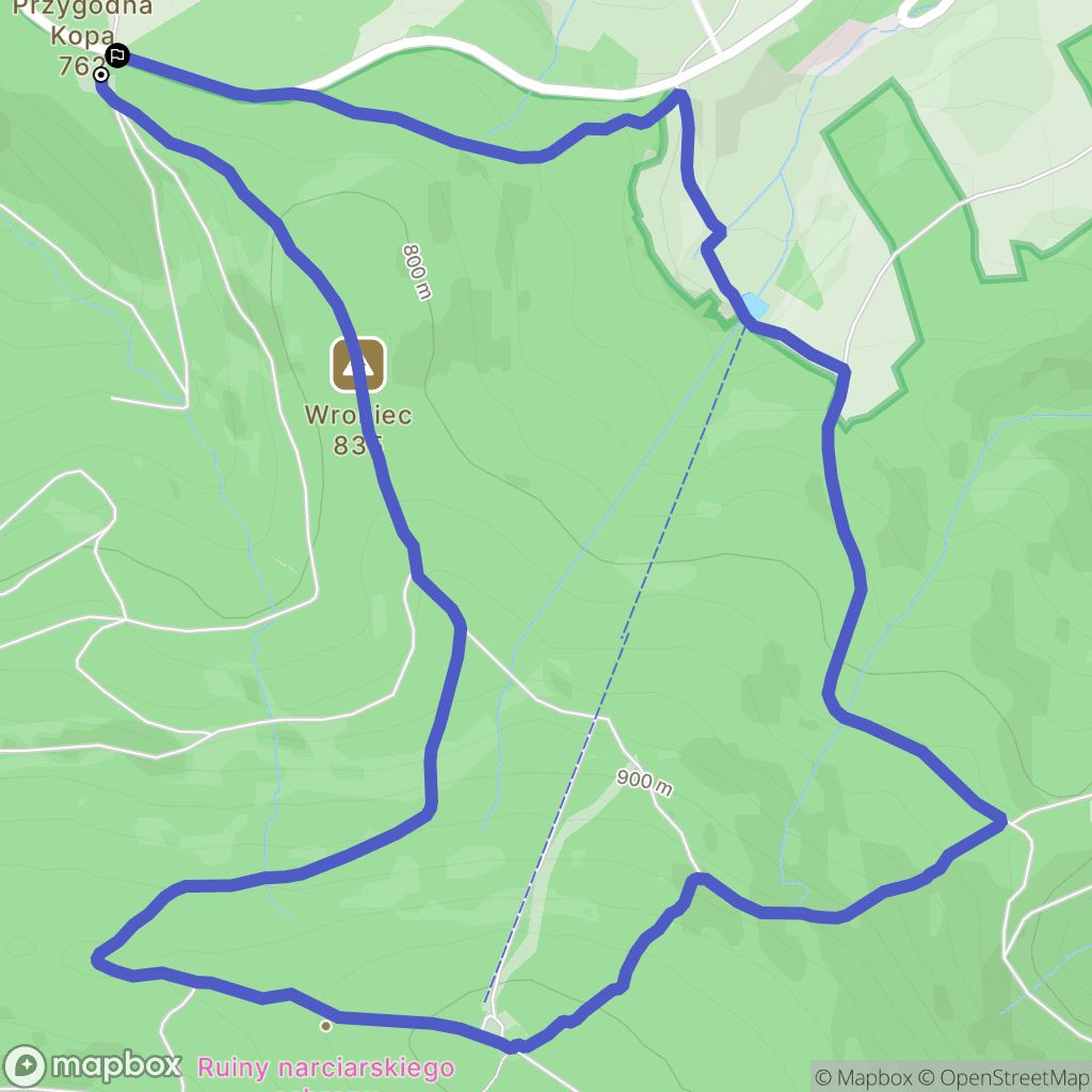 Modlęcin: mapa trasy - Poland