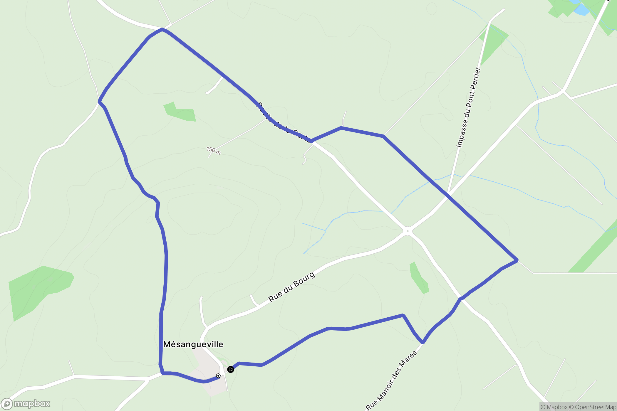 Mésangueville : carte du parcours de randonnée - France