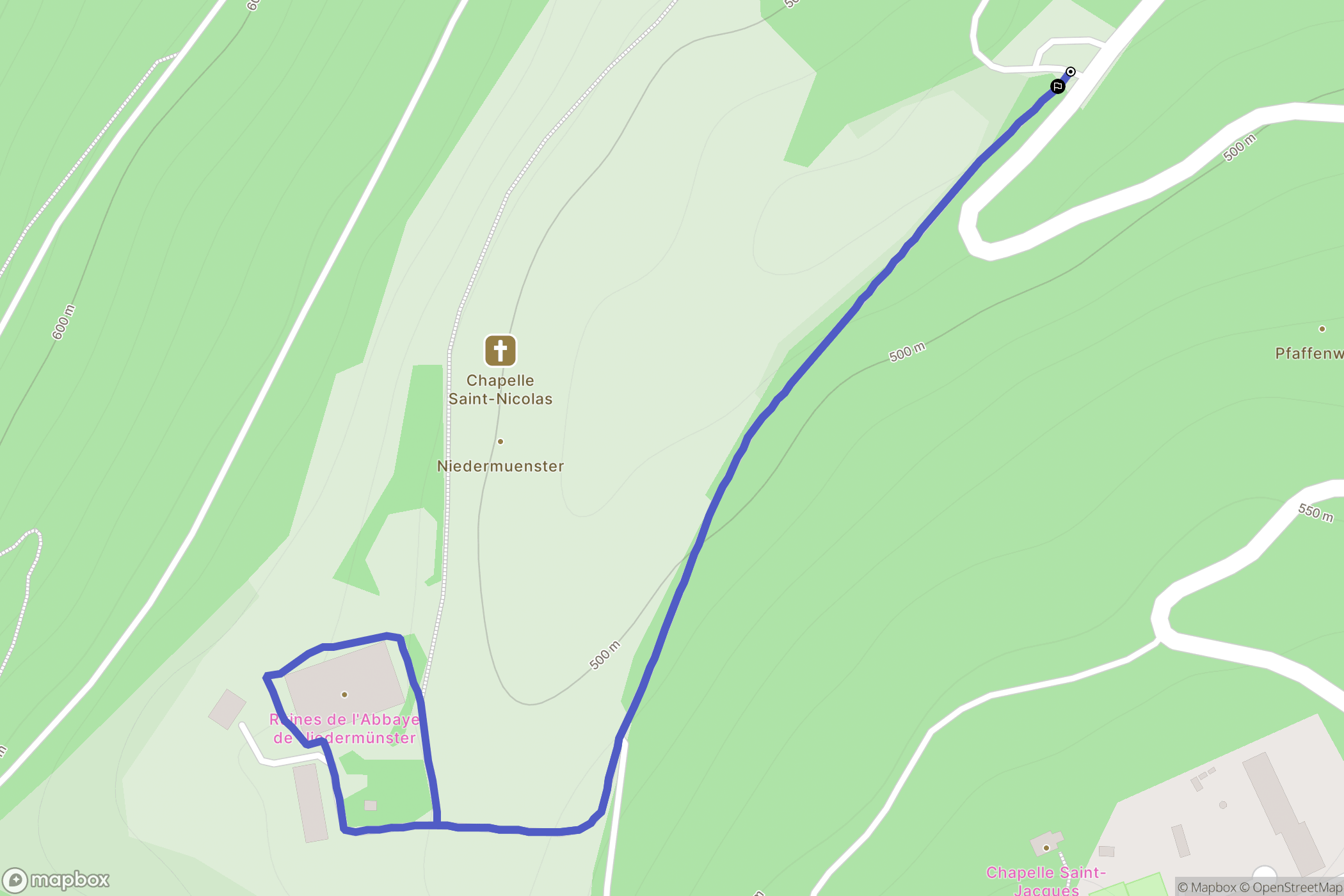 Saint-Nabor : carte du parcours de randonnée - France
