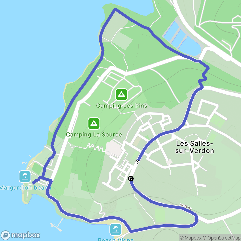 Les Salles-sur-Verdon : carte du parcours de randonnée - France