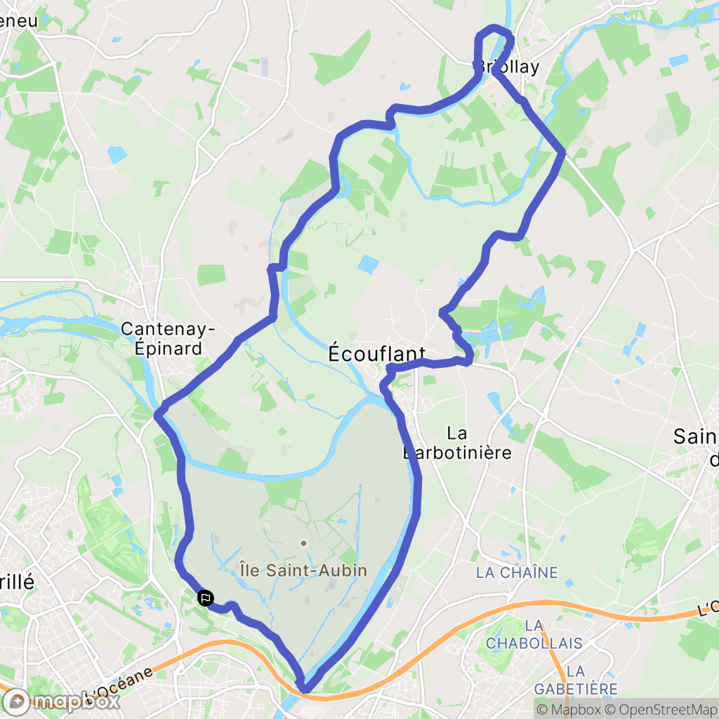Angers : carte du parcours de randonnée - France