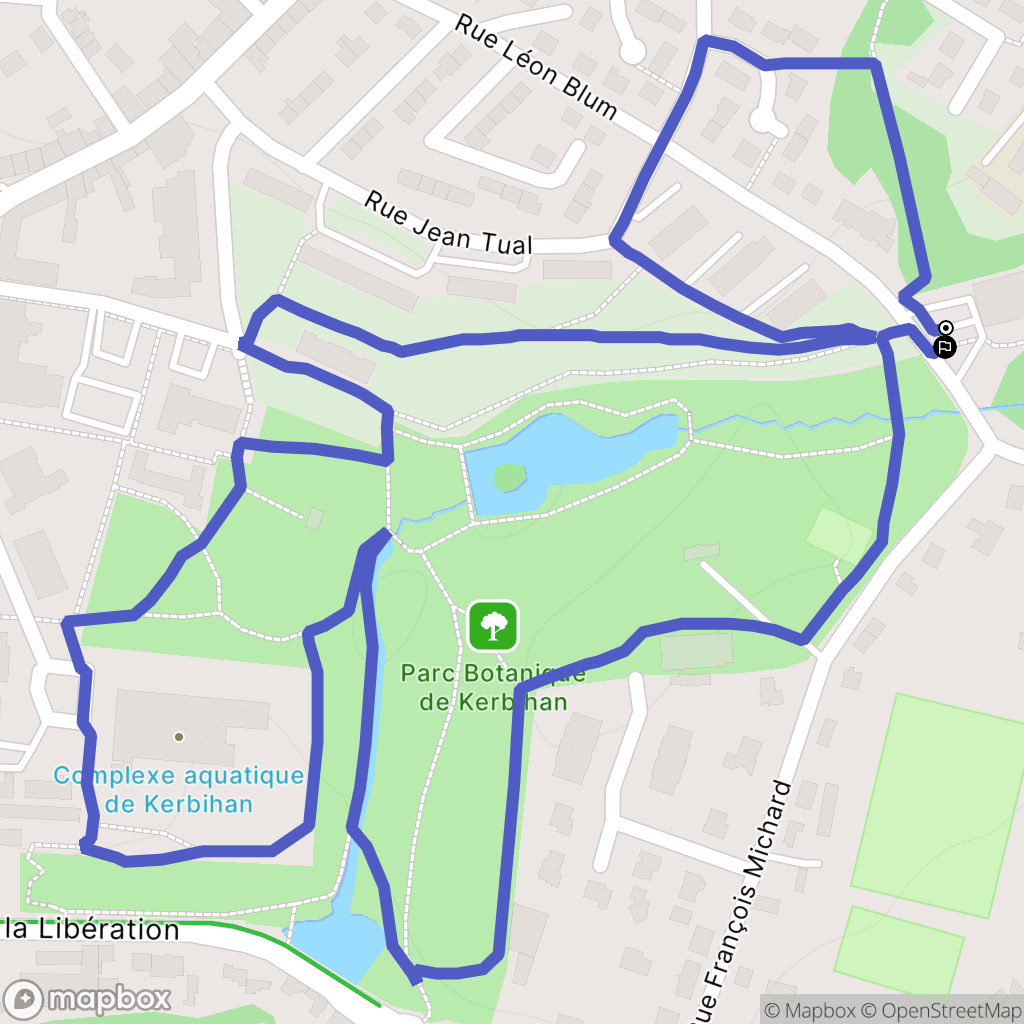 Hennebont : carte du parcours de randonnée - France