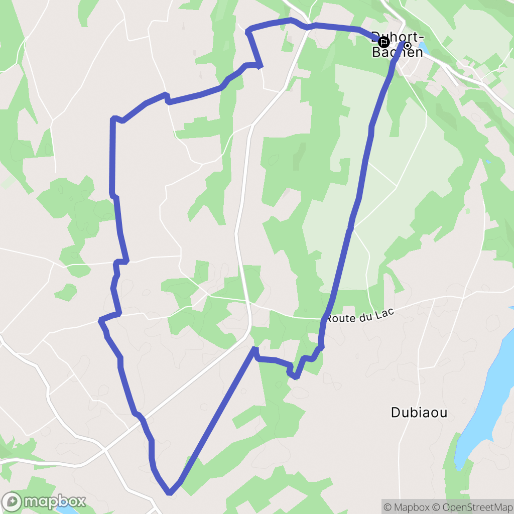 Duhort-Bachen : carte du parcours de randonnée - France