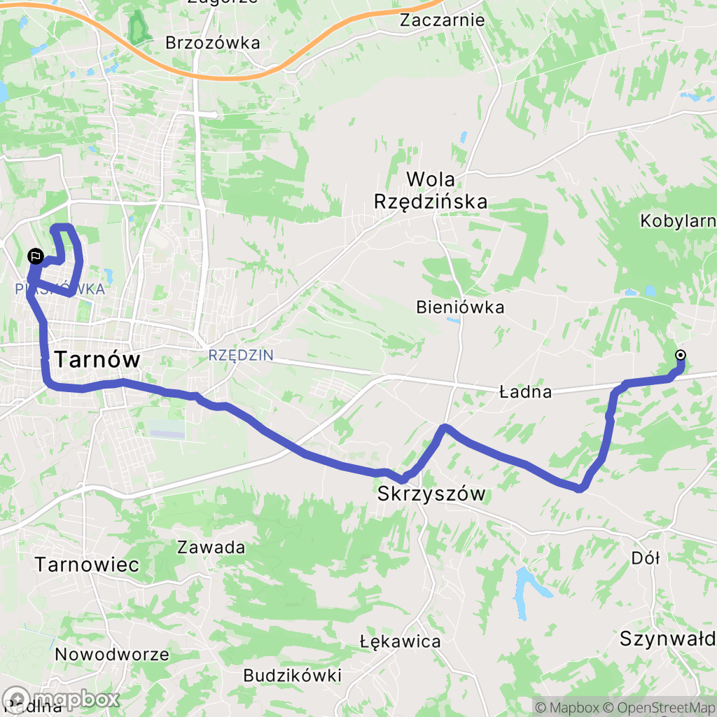 Pogórska Wola: mapa trasy - Poland