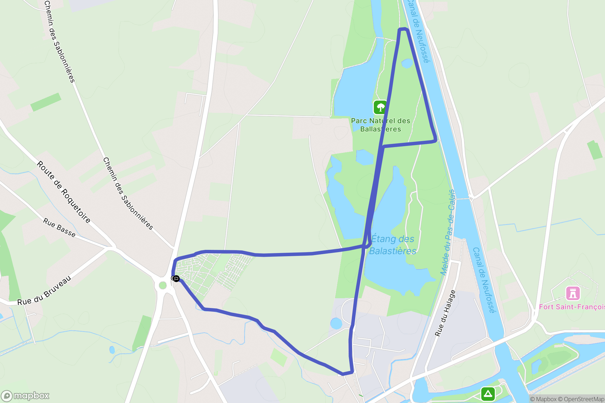 Aire-sur-la-Lys : carte du parcours de randonnée - France