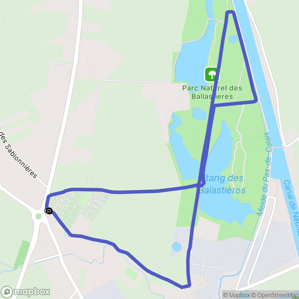Aire-sur-la-Lys : carte du parcours de randonnée - France