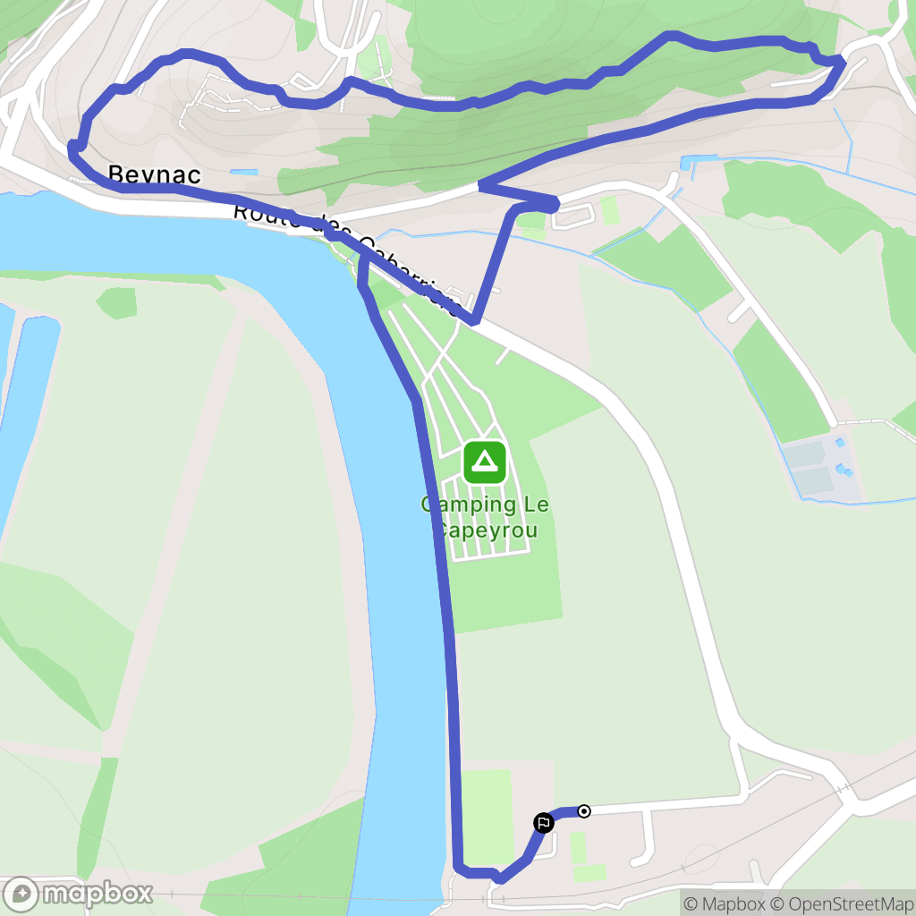 Vézac : carte du parcours de randonnée - France