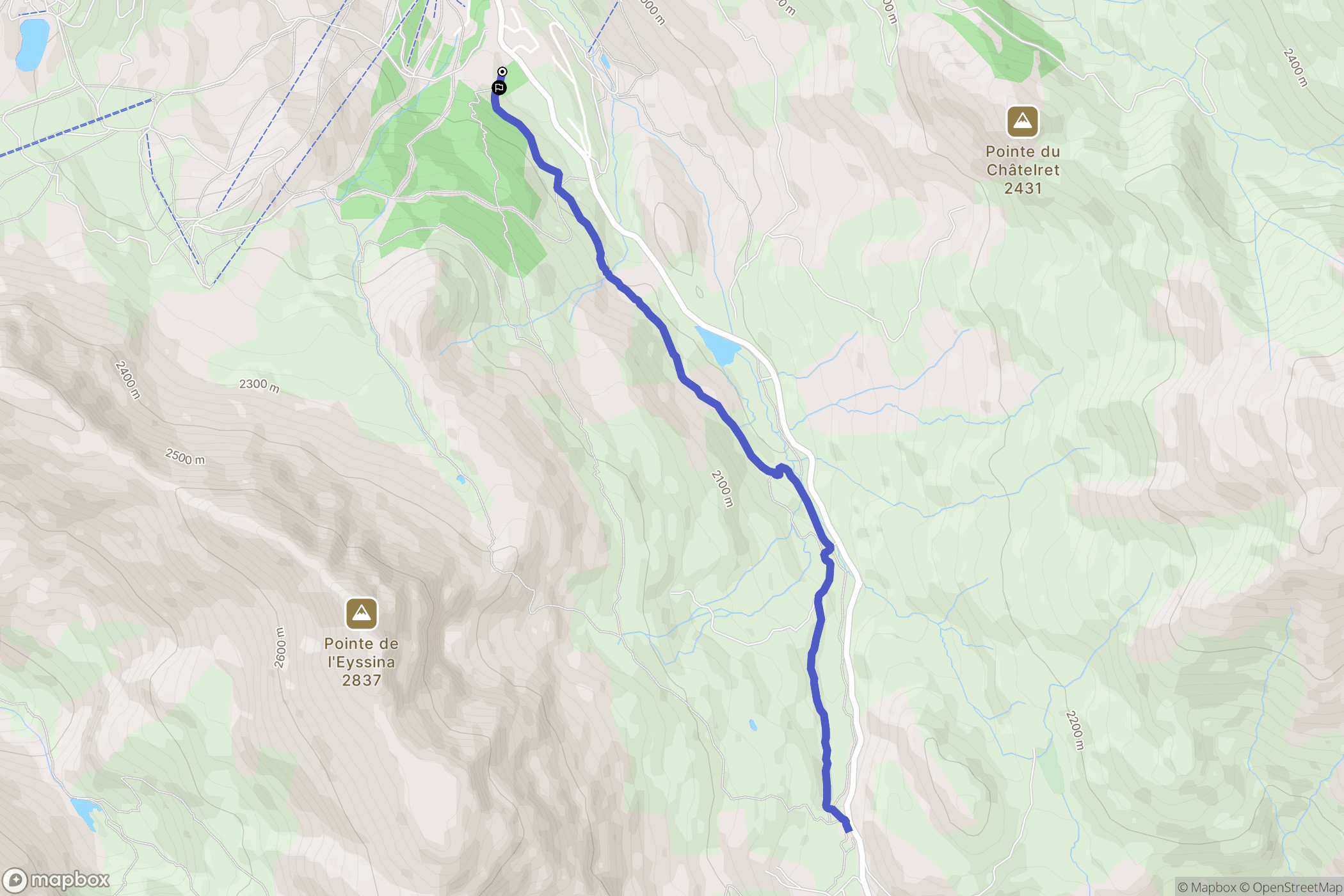 Vars : carte du parcours de randonnée - France