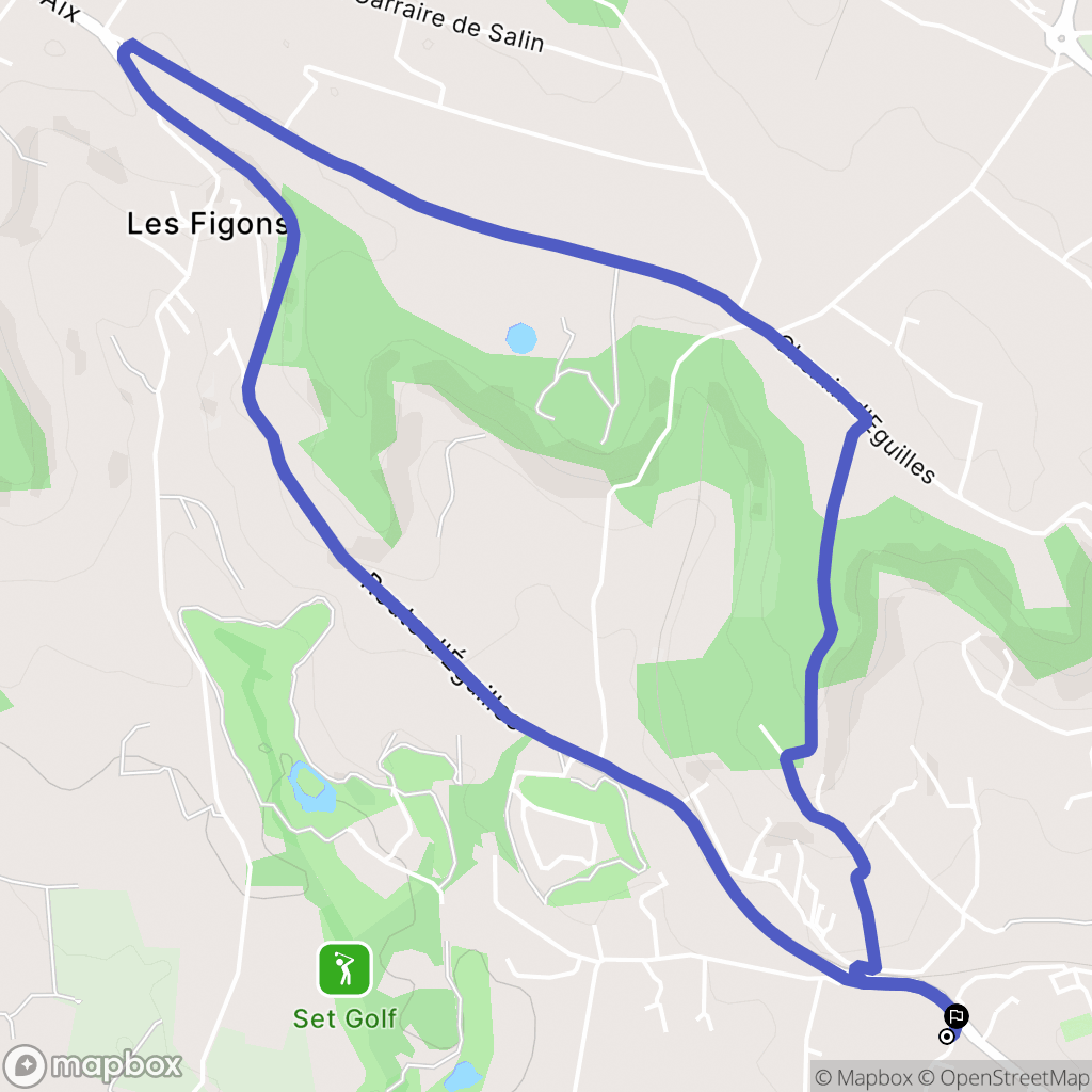 Aix-en-Provence : carte du parcours de randonnée - France