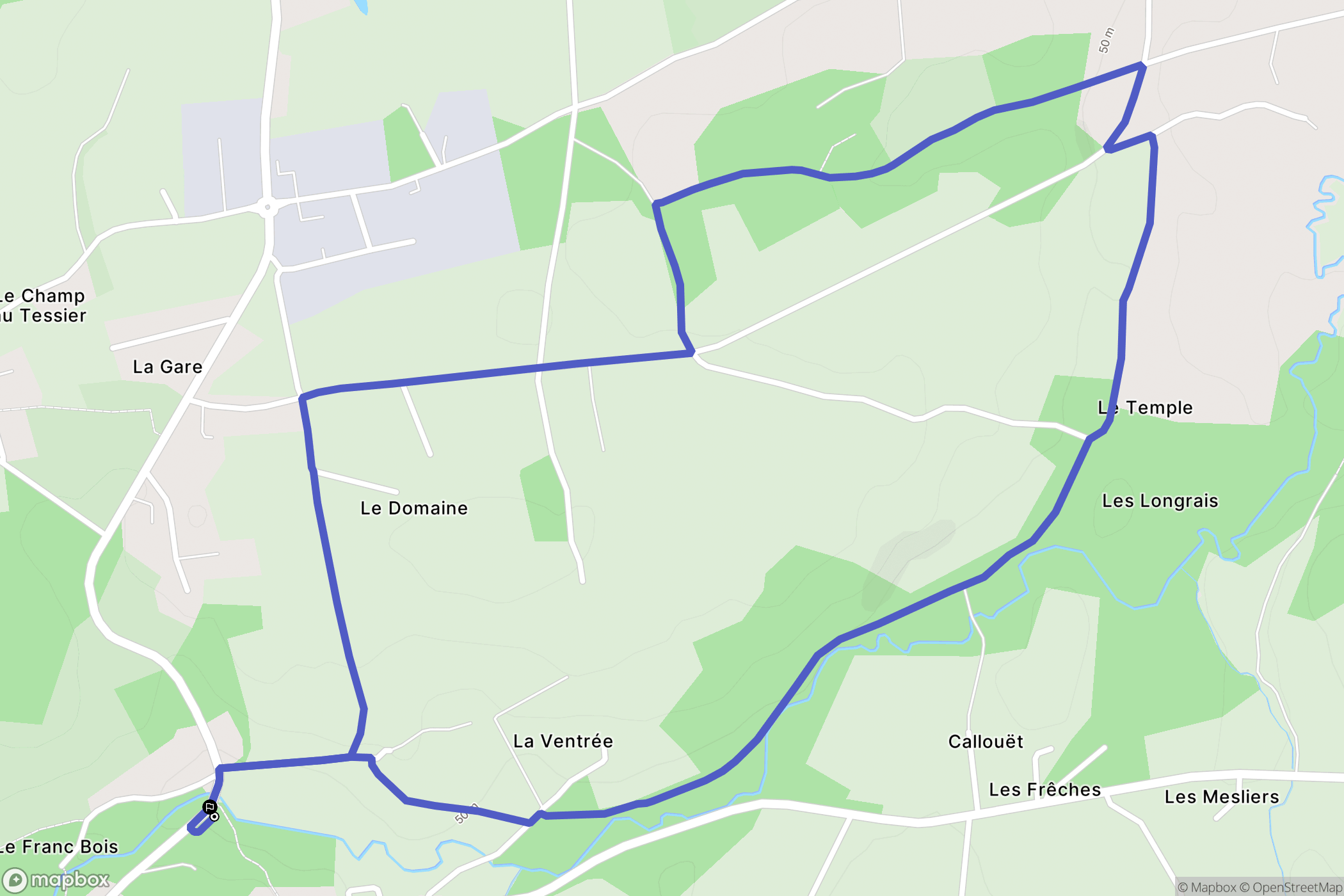 Saint-Thurial : carte du parcours de randonnée - France