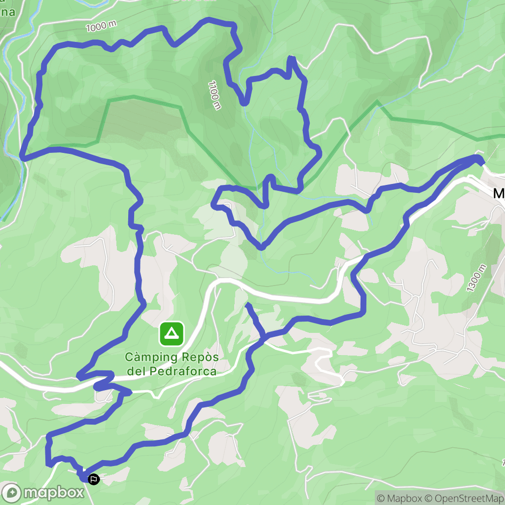 Saldes : carte du parcours de randonnée - Spain