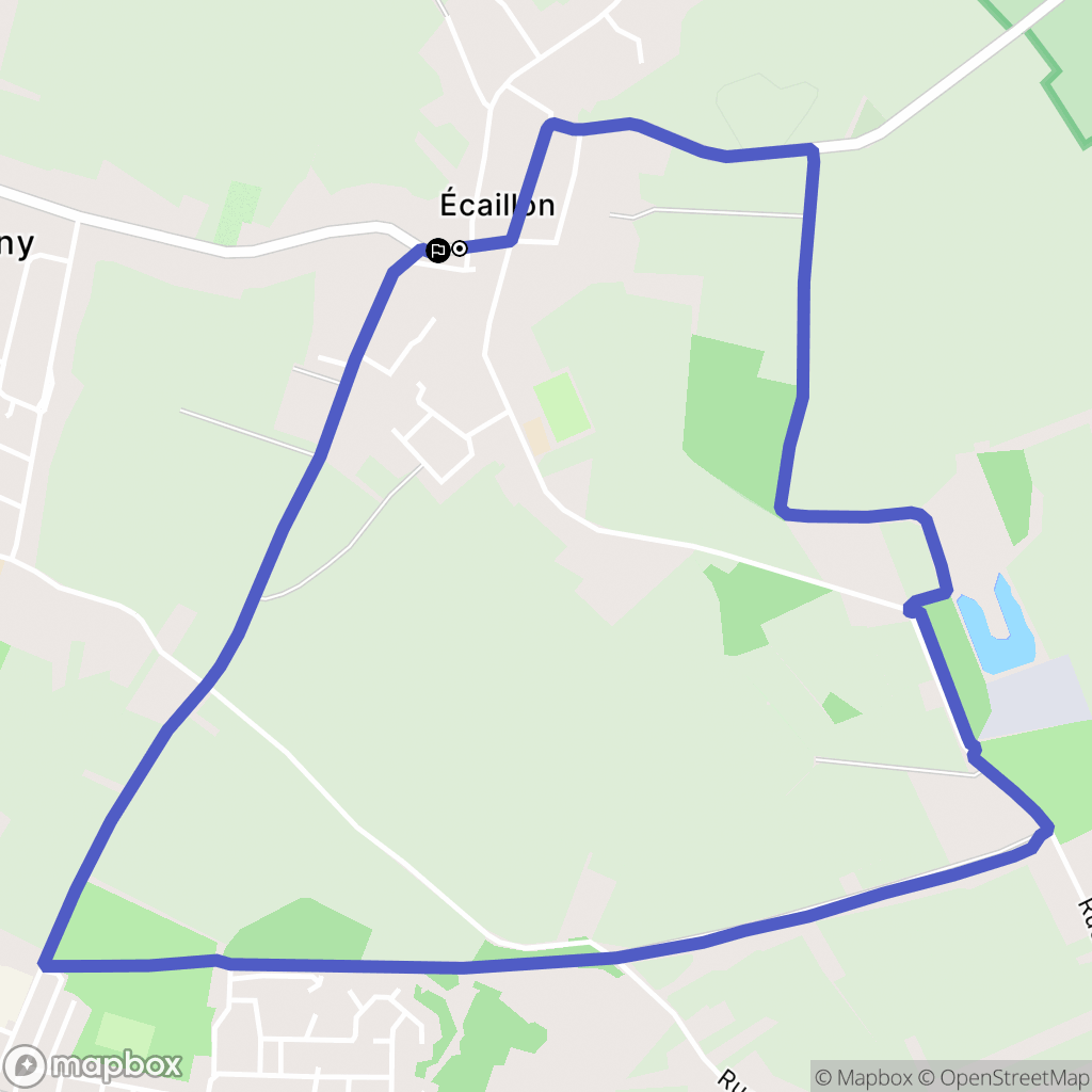 Écaillon : carte du parcours de randonnée - France