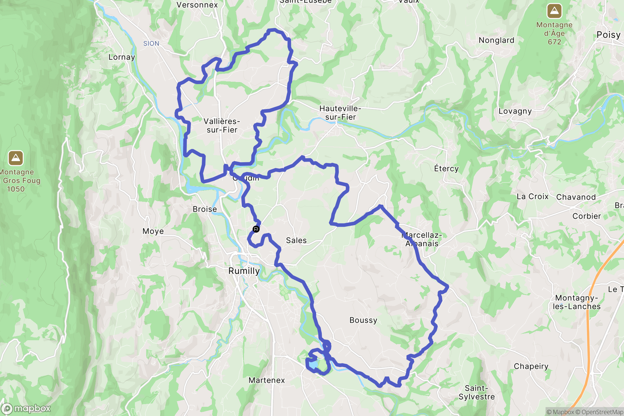 Sales : carte du parcours de randonnée - France