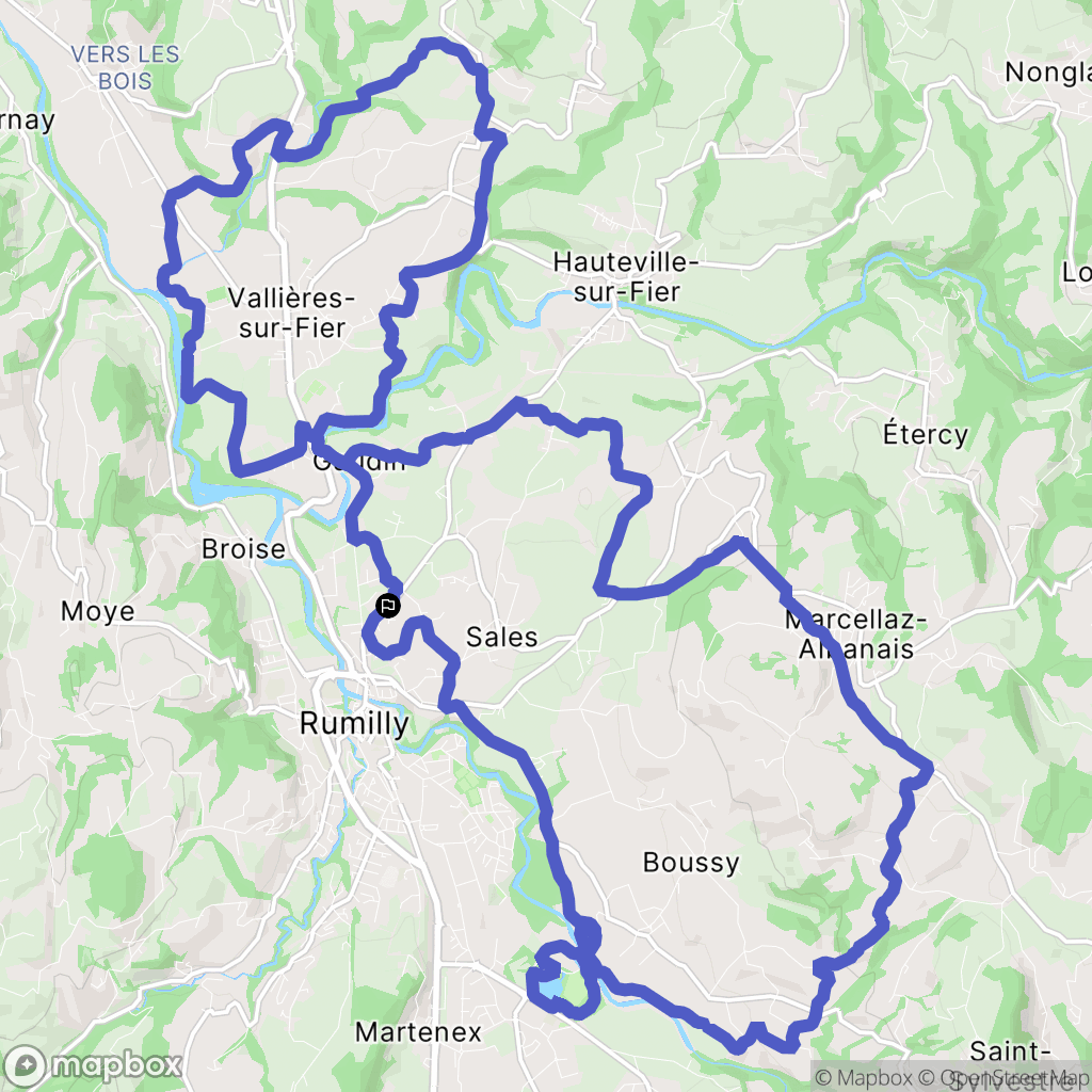 Sales : carte du parcours de randonnée - France