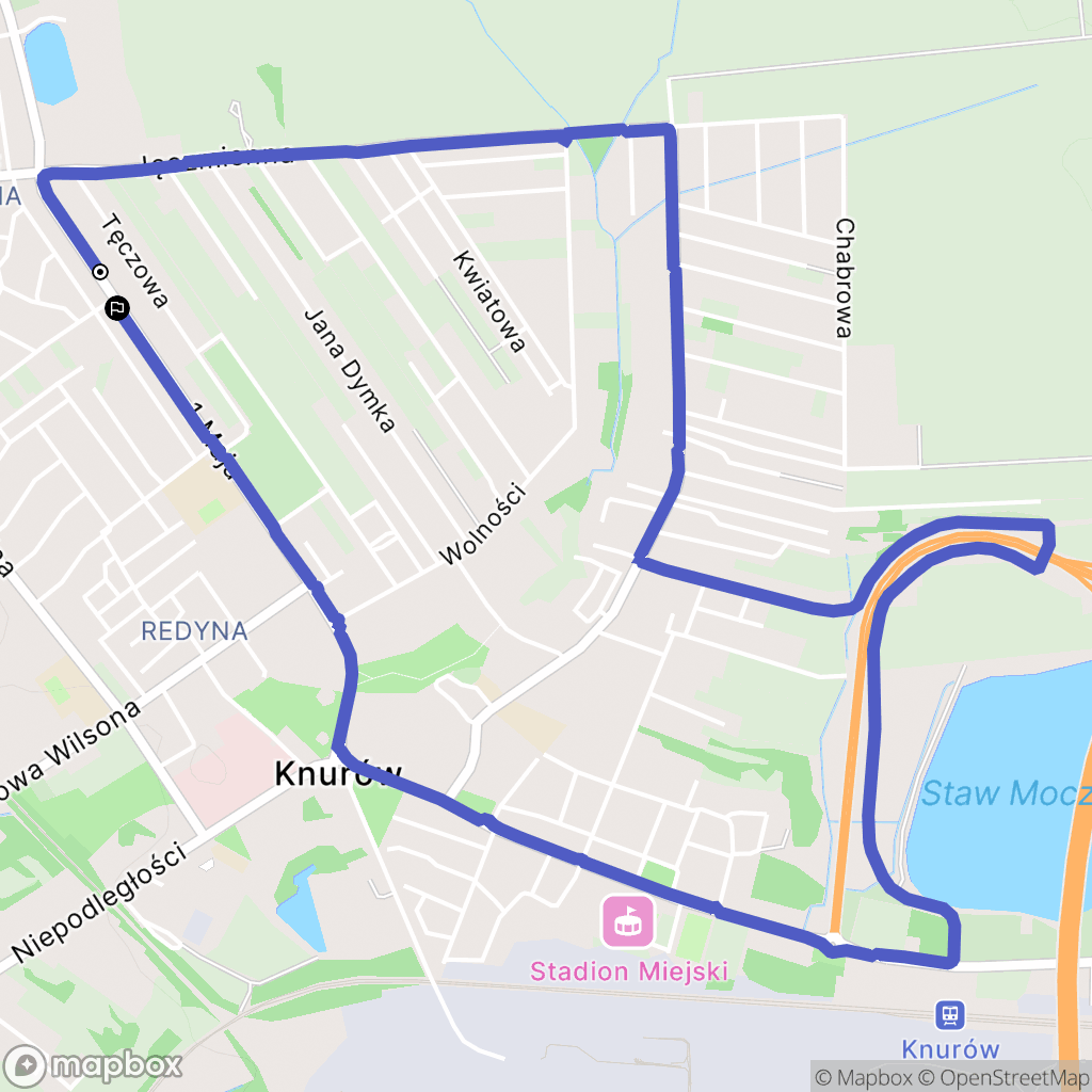 Knurów: mapa trasy - Poland