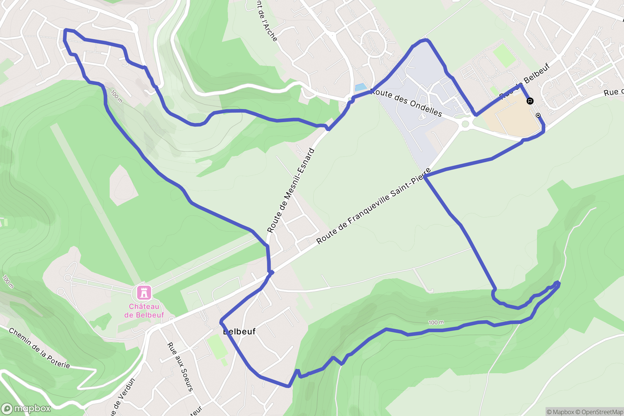 Franqueville-Saint-Pierre : carte du parcours de randonnée - France