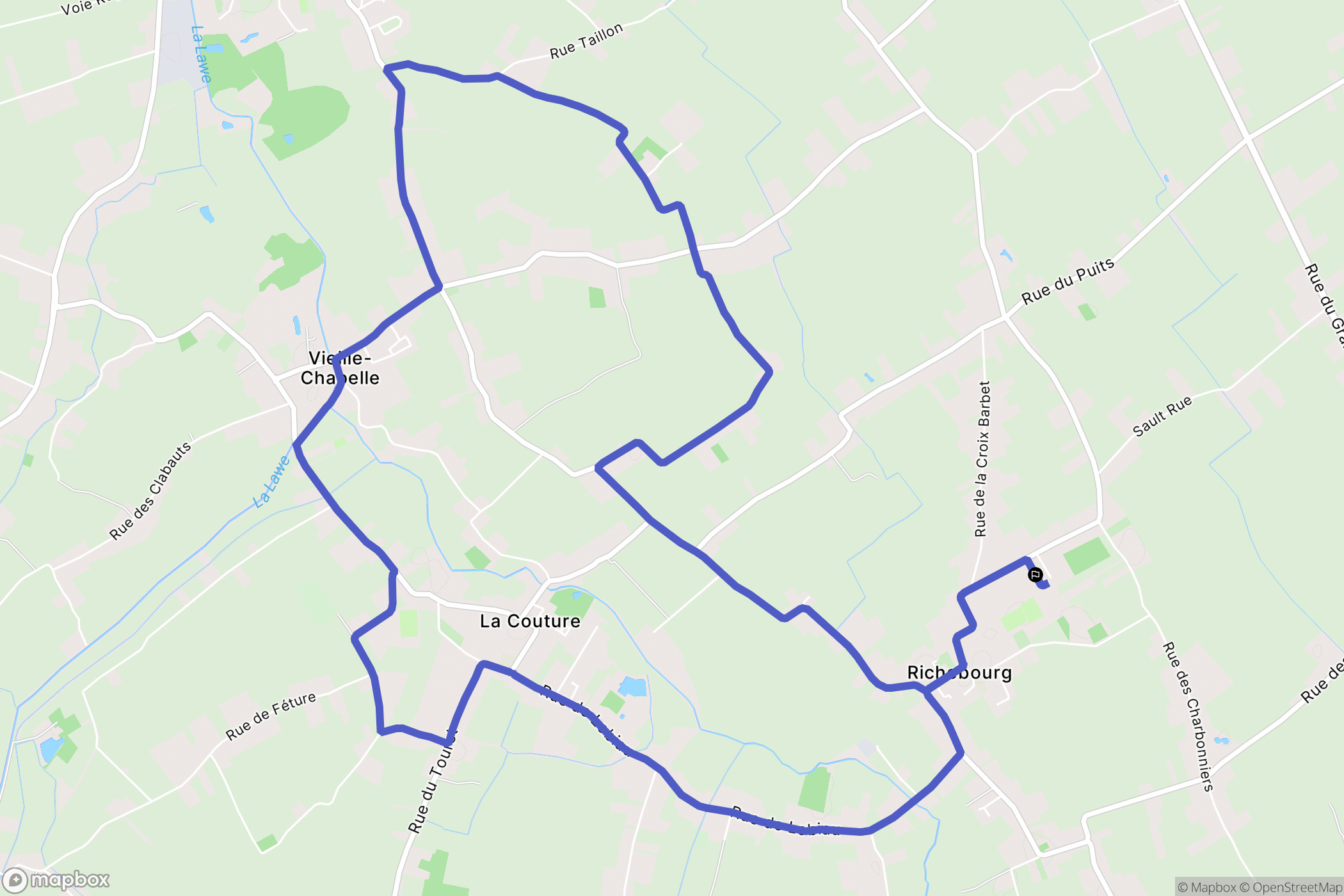 Richebourg : carte du parcours de randonnée - France