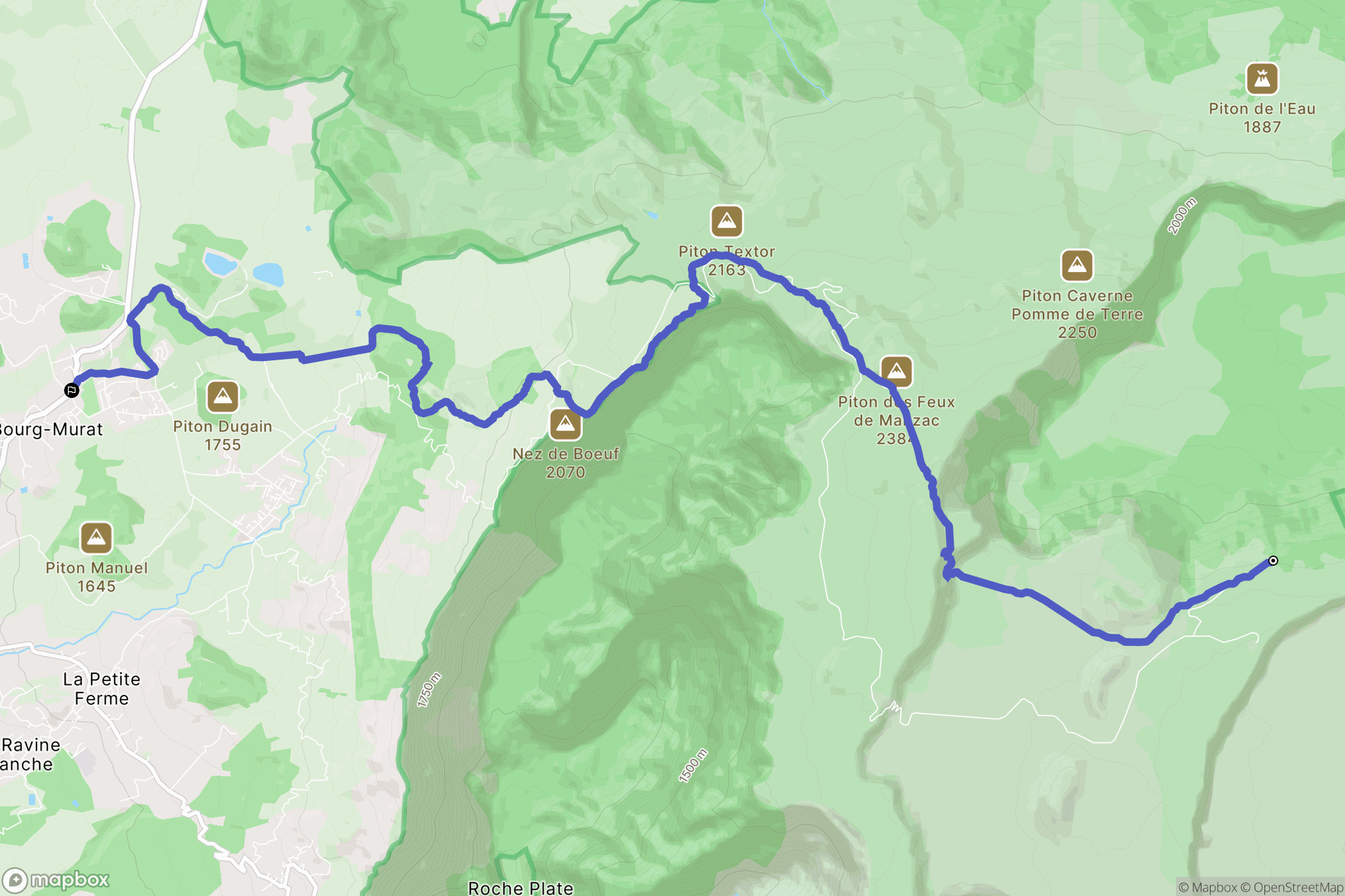 Sainte-Rose : carte du parcours de randonnée - France