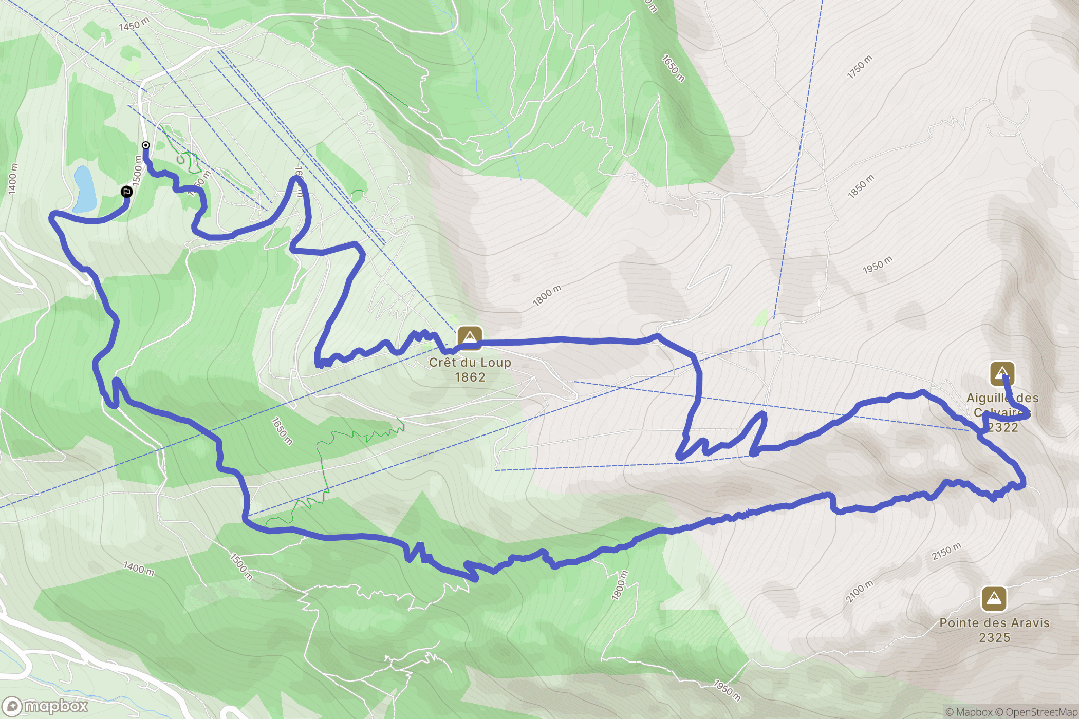 La Clusaz : carte du parcours de randonnée - France