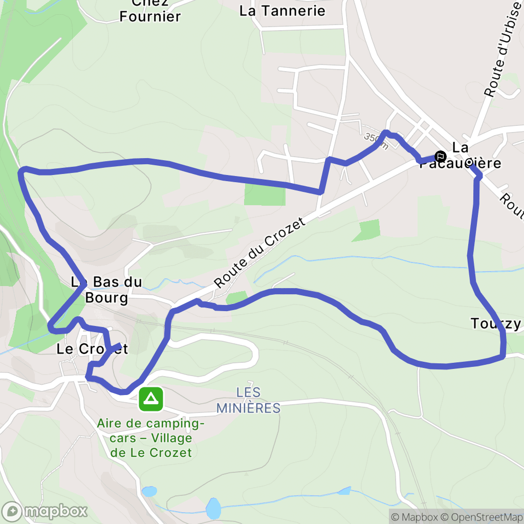 La Pacaudière : carte du parcours de randonnée - France