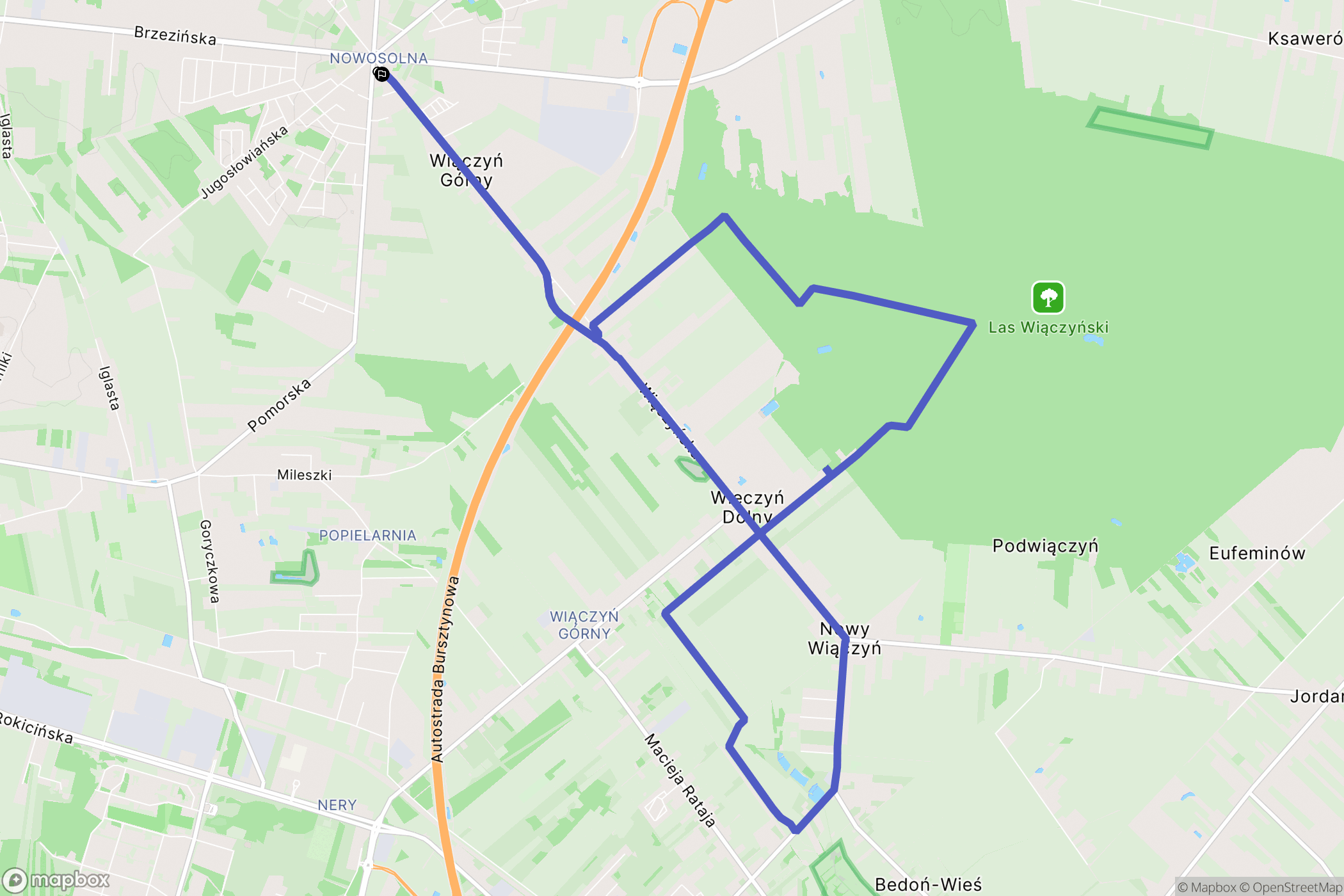 Łódź: mapa trasy - Poland