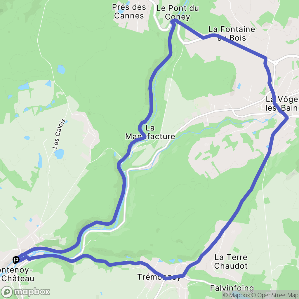 Fontenoy-le-Château : carte du parcours de randonnée - France