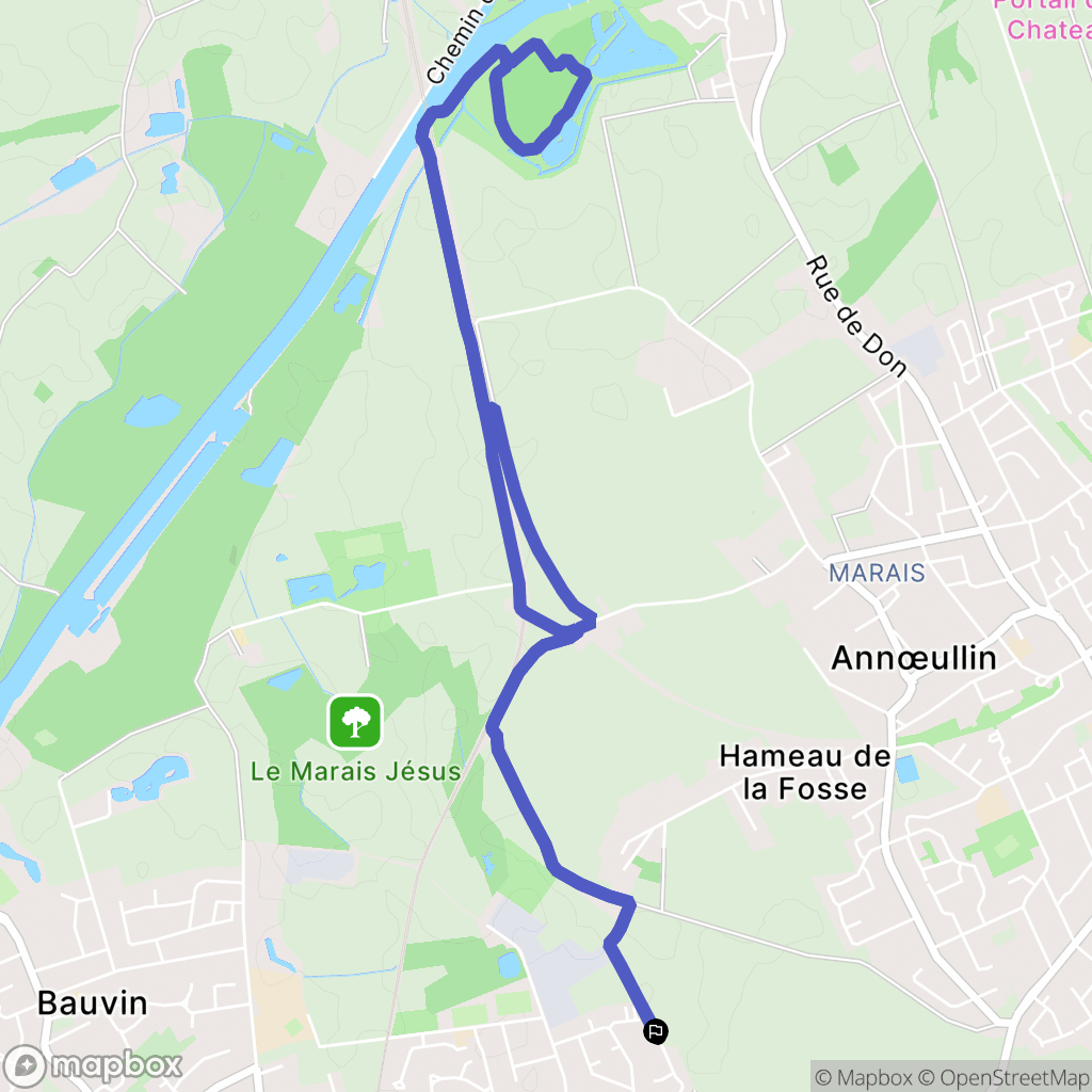 Provin : carte du parcours de randonnée - France