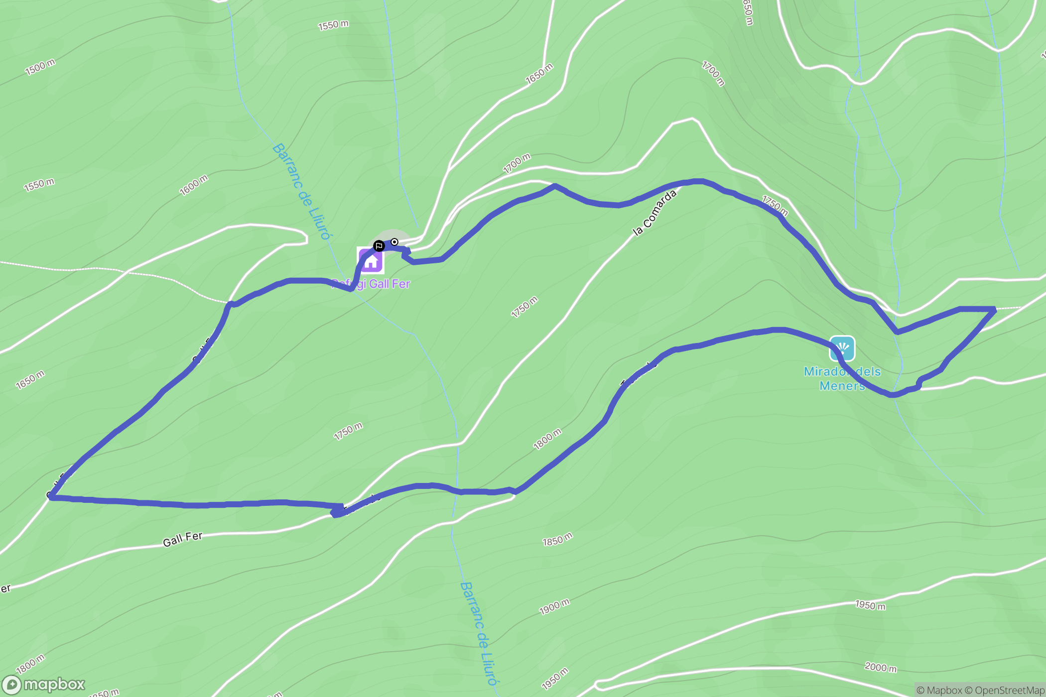 Ainet de Besan : carte du parcours de randonnée - Spain