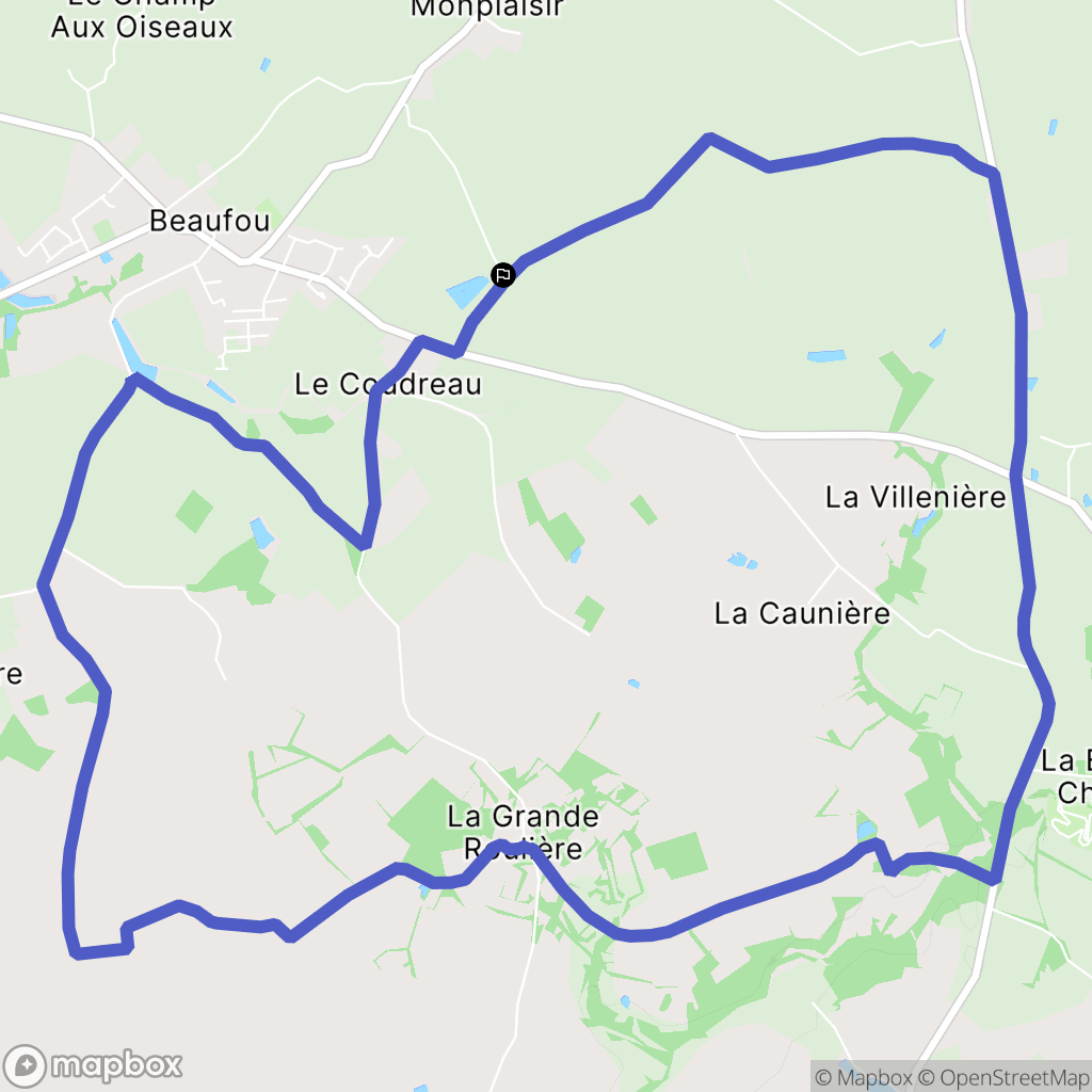 Beaufou : carte du parcours de randonnée - France