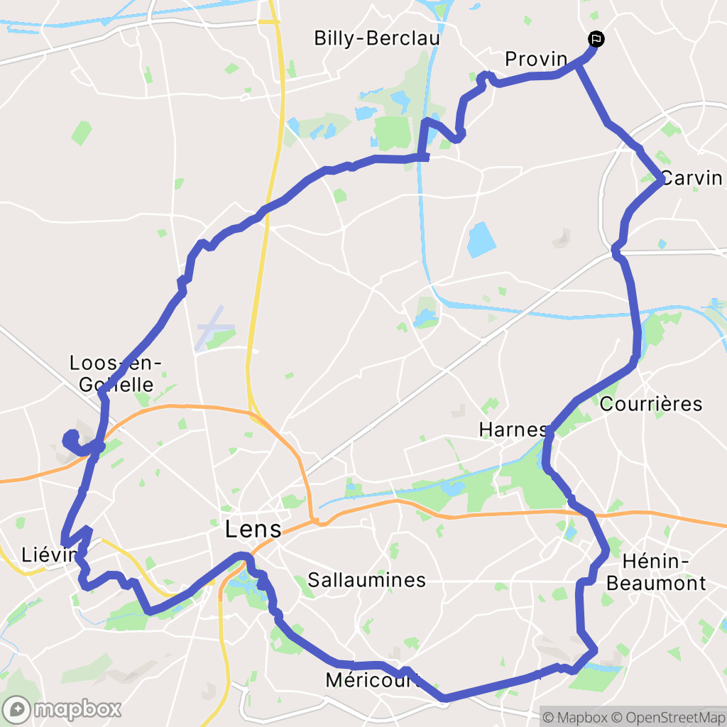 Annœullin : carte du parcours de randonnée - France