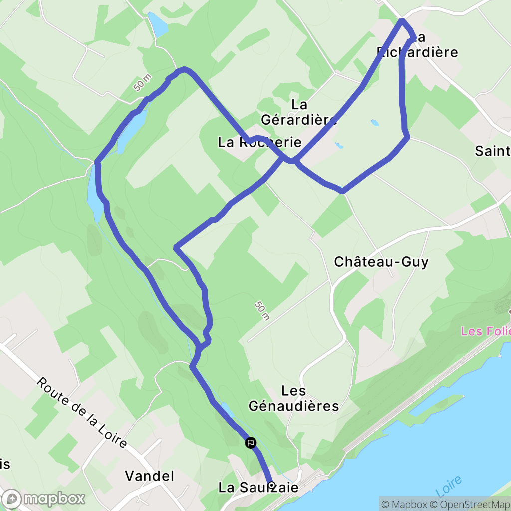 Le Cellier : carte du parcours de randonnée - France