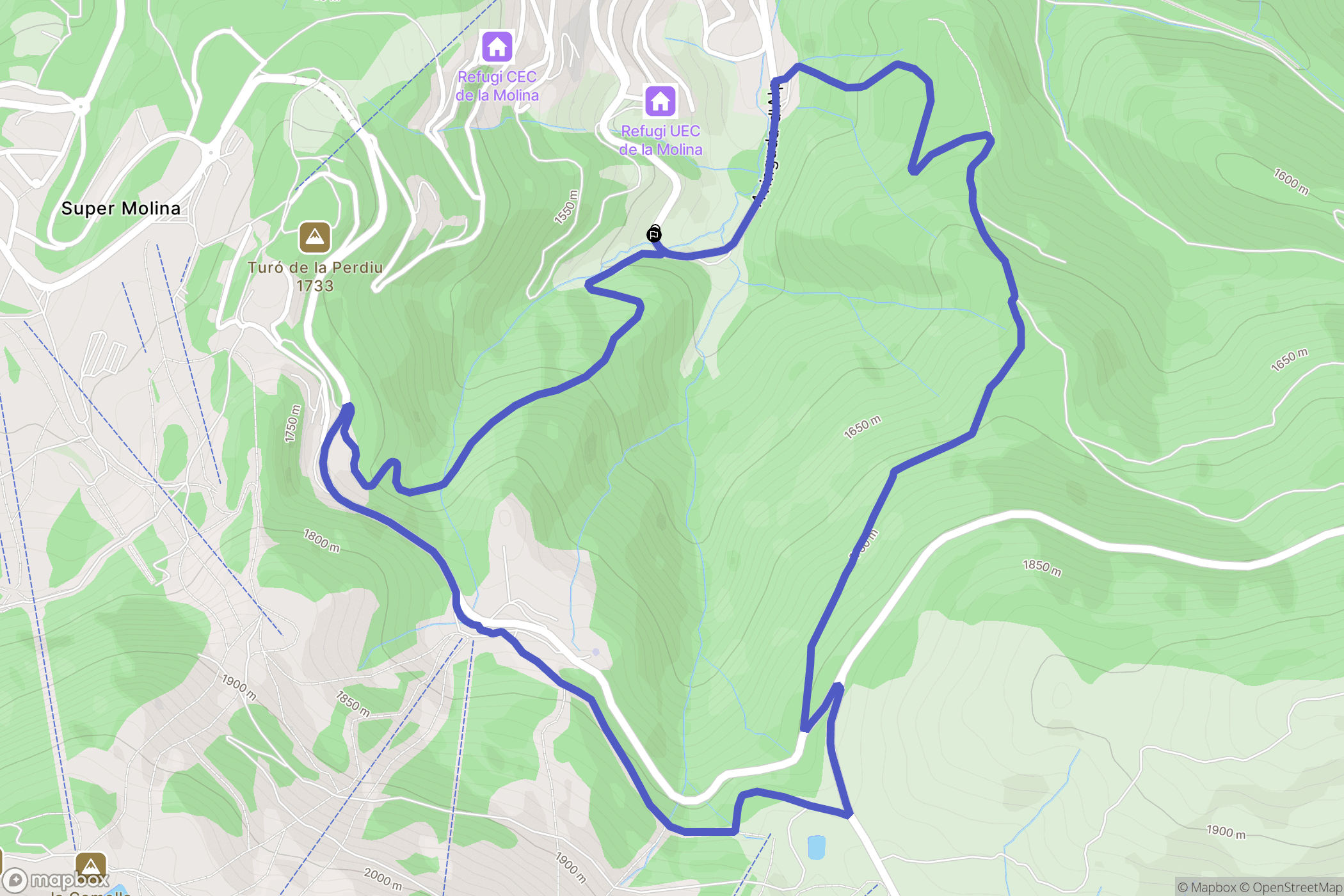 Alp : carte du parcours de randonnée - Spain